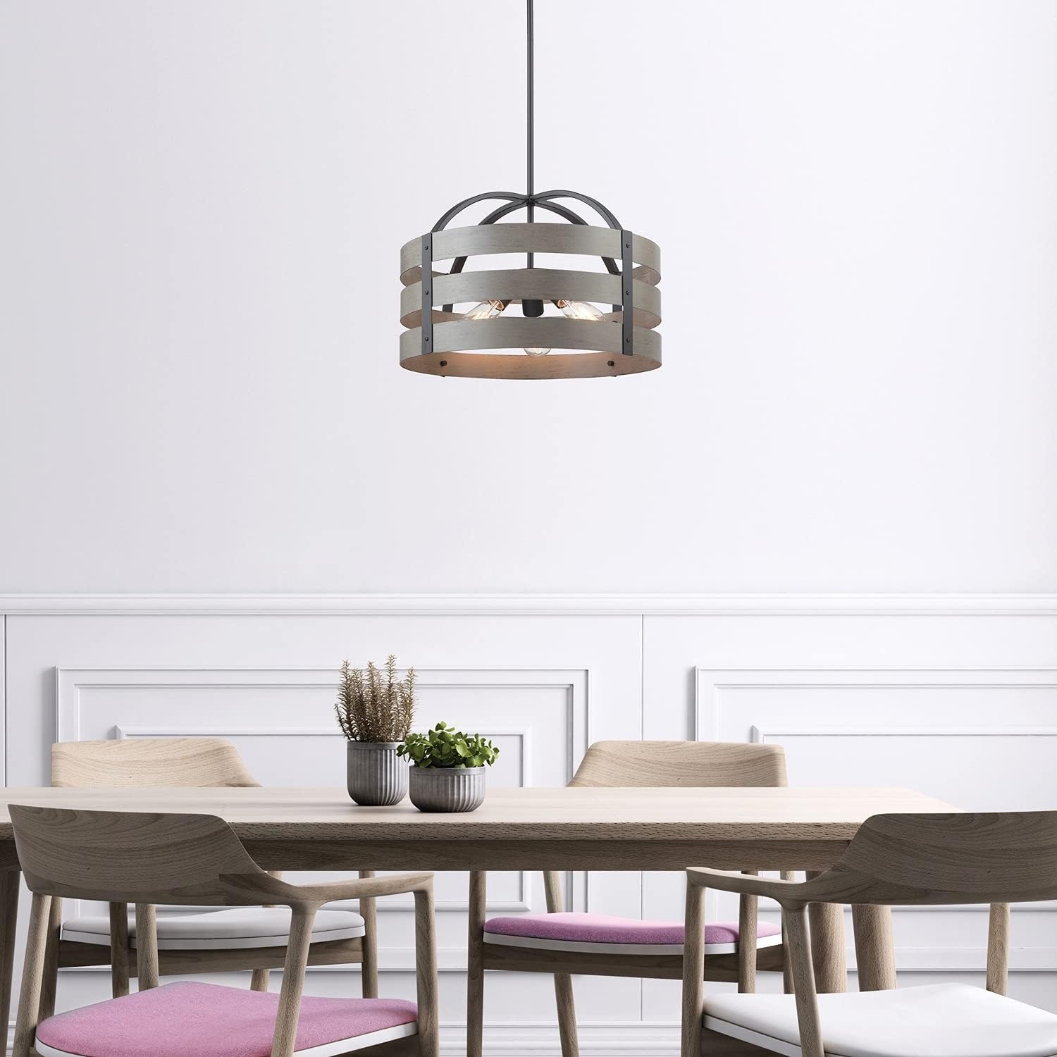 image:imageGlobe Electric 60886 Heath 3Light Convertible Flush Mount Ceiling Light Chandelier Matte Black Bulb Not IncludedMatte Black Faux Wood