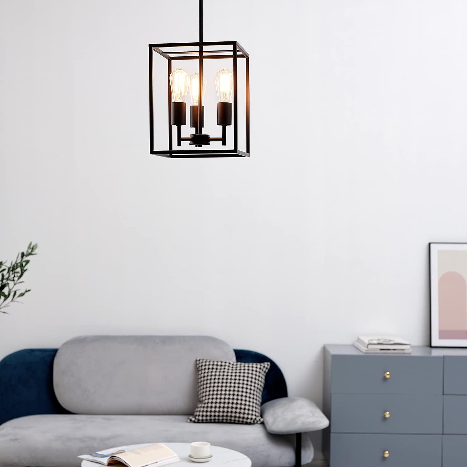 image:imageGlobe Electric 60886 Heath 3Light Convertible Flush Mount Ceiling Light Chandelier Matte Black Bulb Not IncludedMatte Black