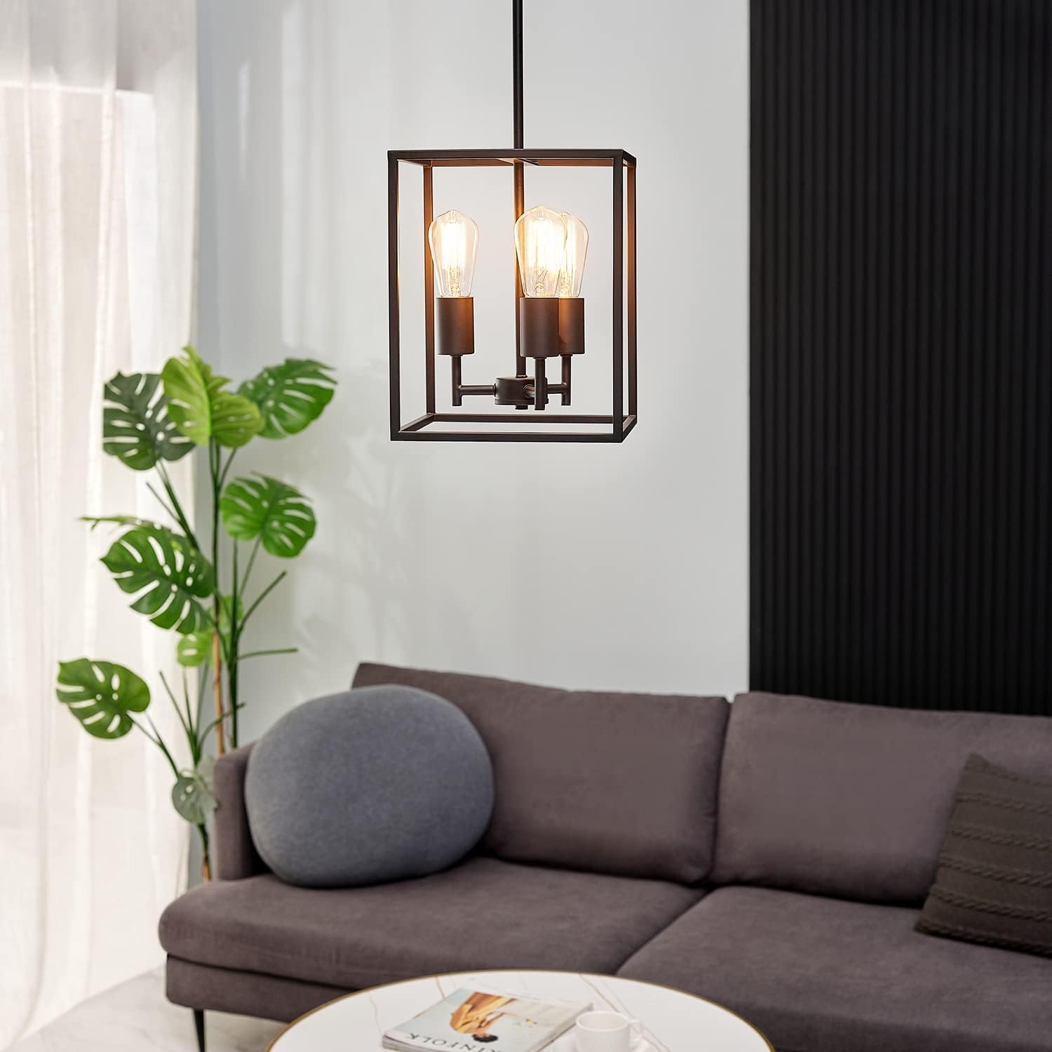 image:imageGlobe Electric 60886 Heath 3Light Convertible Flush Mount Ceiling Light Chandelier Matte Black Bulb Not IncludedMatte Black