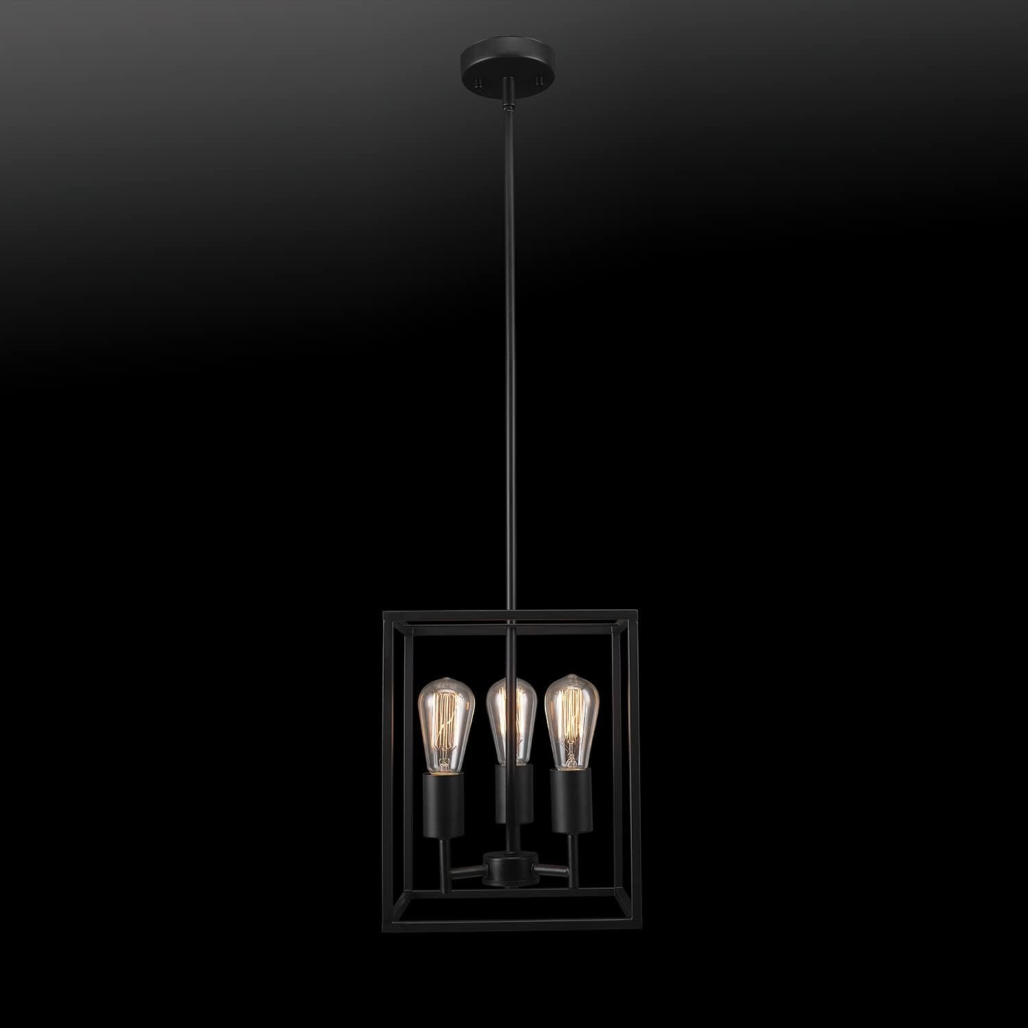 image:imageGlobe Electric 60886 Heath 3Light Convertible Flush Mount Ceiling Light Chandelier Matte Black Bulb Not IncludedMatte Black