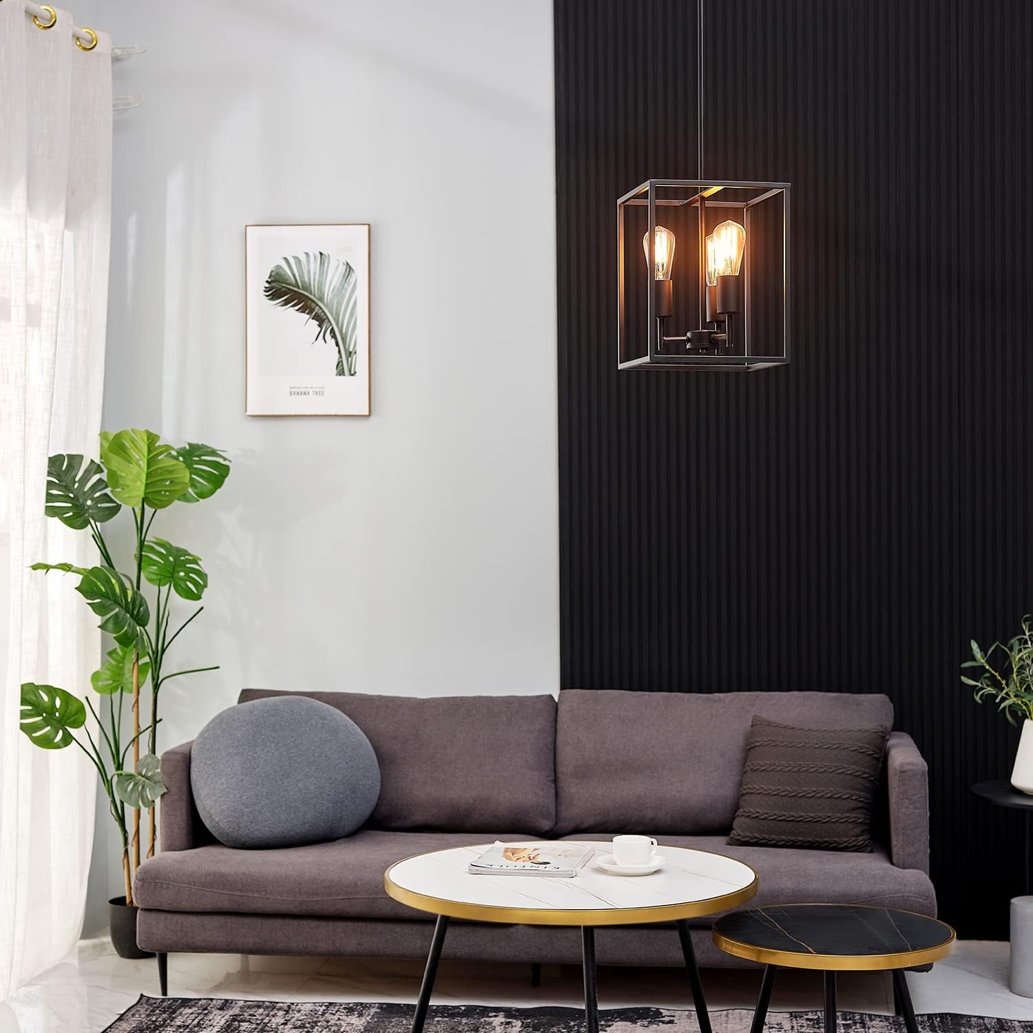 image:imageGlobe Electric 60886 Heath 3Light Convertible Flush Mount Ceiling Light Chandelier Matte Black Bulb Not IncludedMatte Black