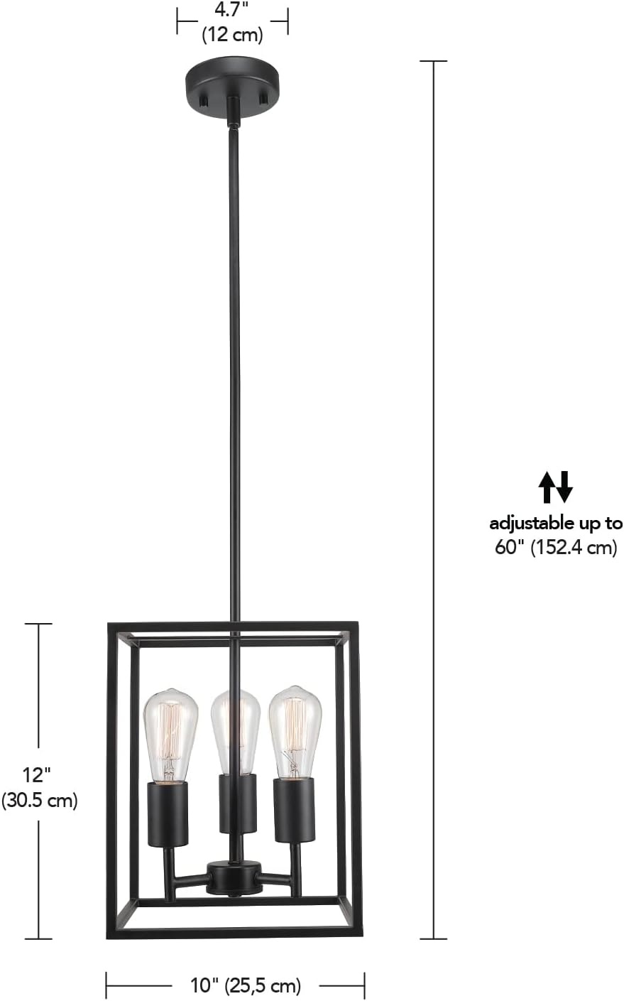 image:imageGlobe Electric 60886 Heath 3Light Convertible Flush Mount Ceiling Light Chandelier Matte Black Bulb Not IncludedMatte Black