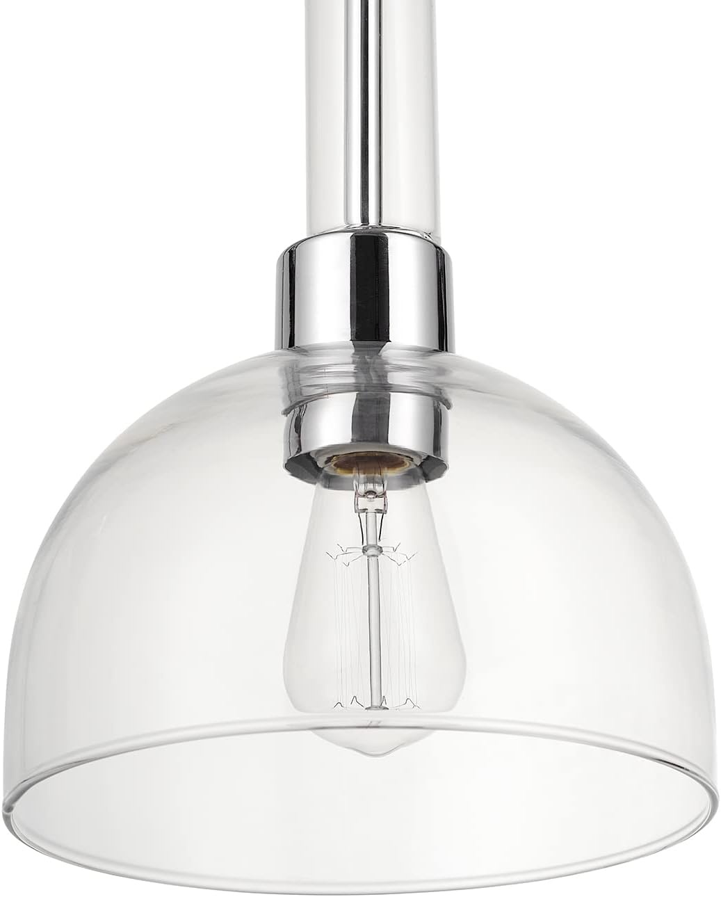 image:imageGlobe Electric 60896 Tai 1Light Pendant Chrome Clear Glass Shade Bulb Not IncludedTai