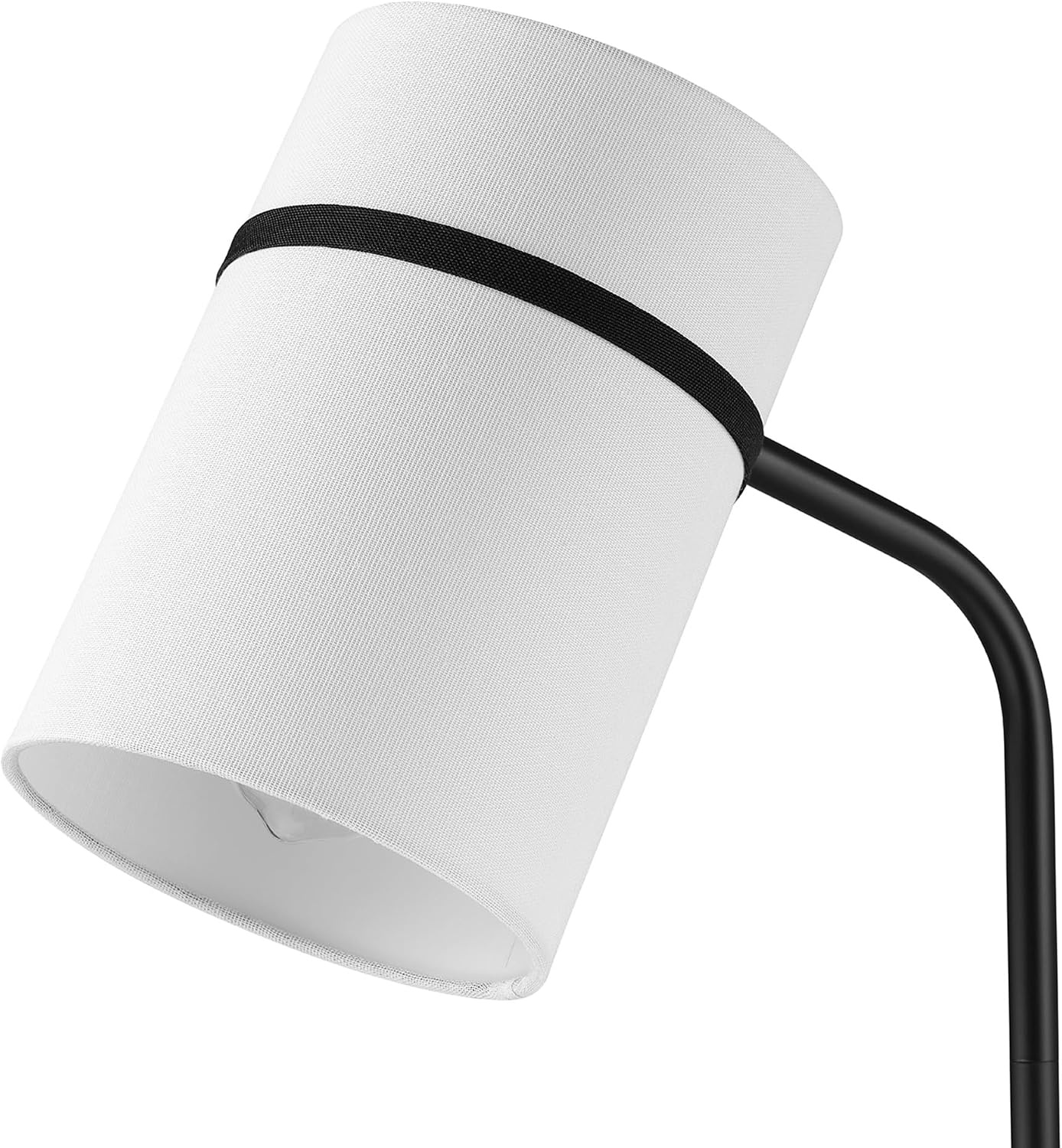 image:imageGlobe Electric 61000150 60 Floor Lamp Antique Brass Finish Beige Fabric Shade MidCentury Modern Standing Lamp E26 Base Sustainable Design for Living Rooms and BedroomsMatte Black White Fabric Shade