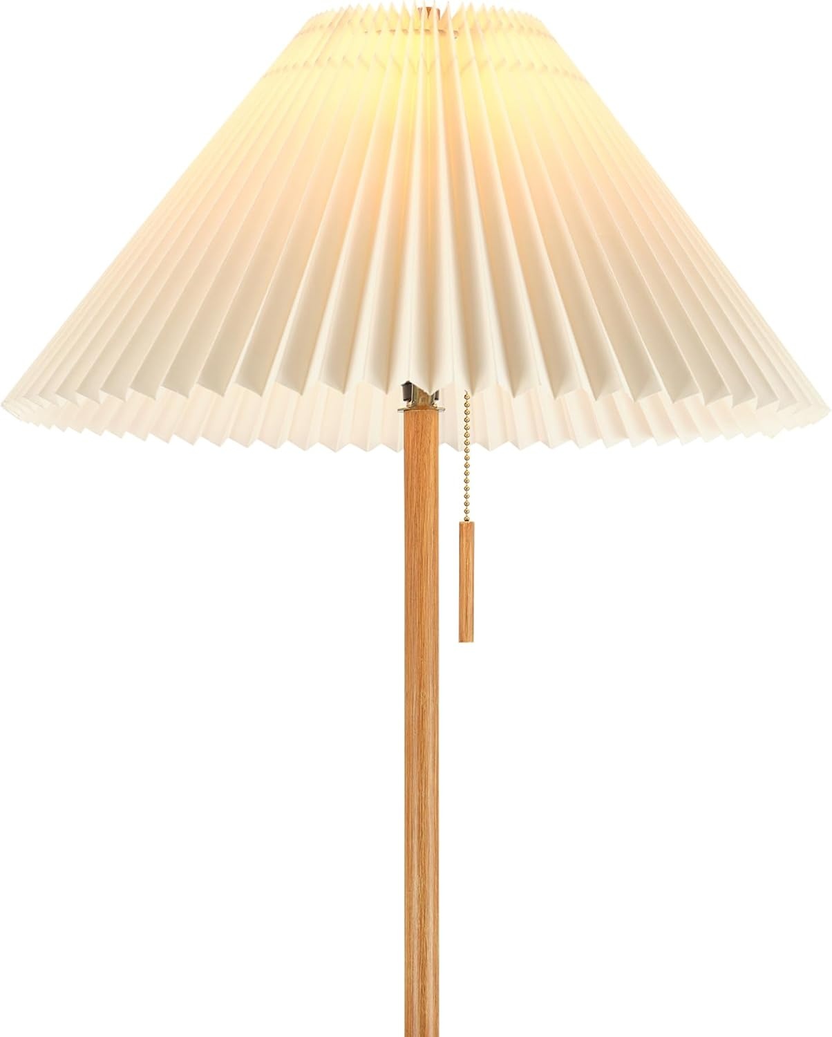 image:imageGlobe Electric 61000150 60 Floor Lamp Antique Brass Finish Beige Fabric Shade MidCentury Modern Standing Lamp E26 Base Sustainable Design for Living Rooms and BedroomsWood Toned Oren