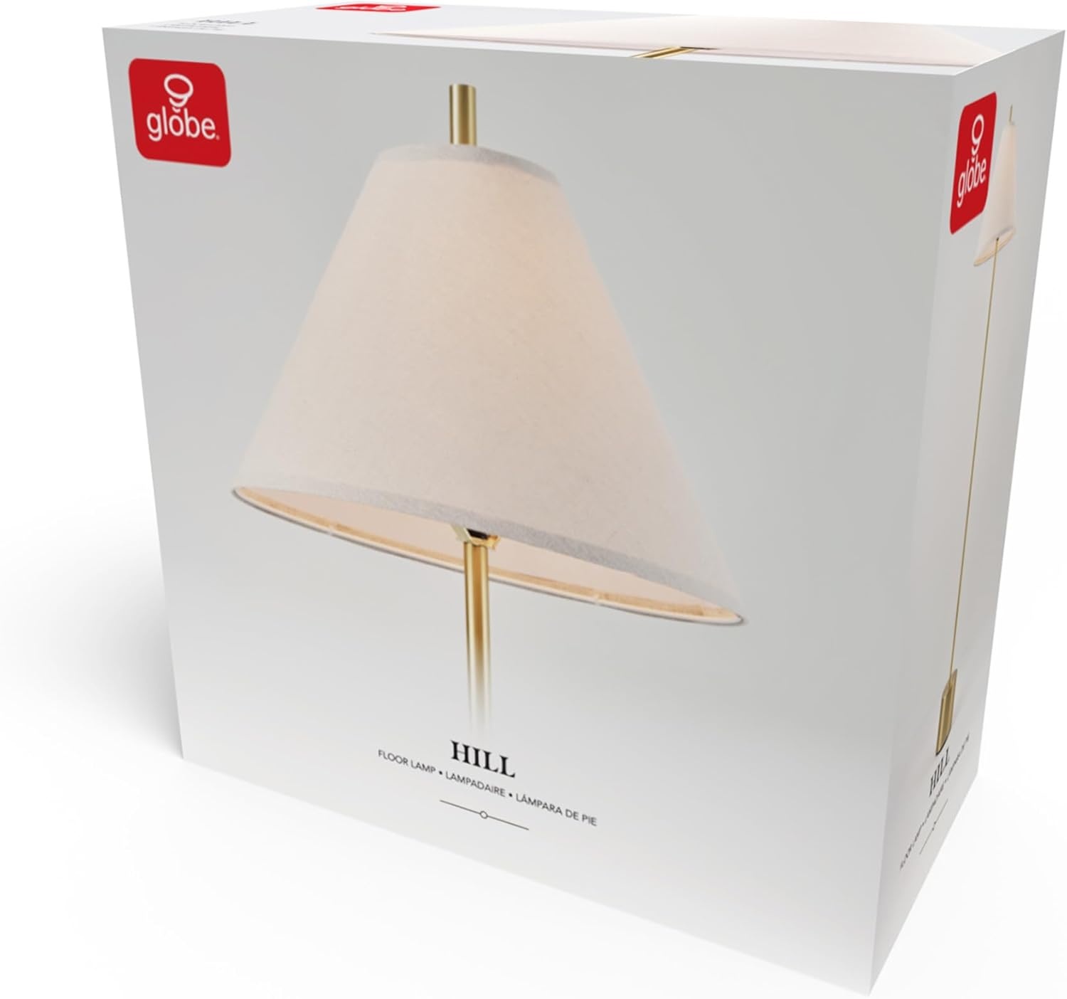 image:imageGlobe Electric 61000150 60 Floor Lamp Antique Brass Finish Beige Fabric Shade MidCentury Modern Standing Lamp E26 Base Sustainable Design for Living Rooms and BedroomsMatte Brass Hayden