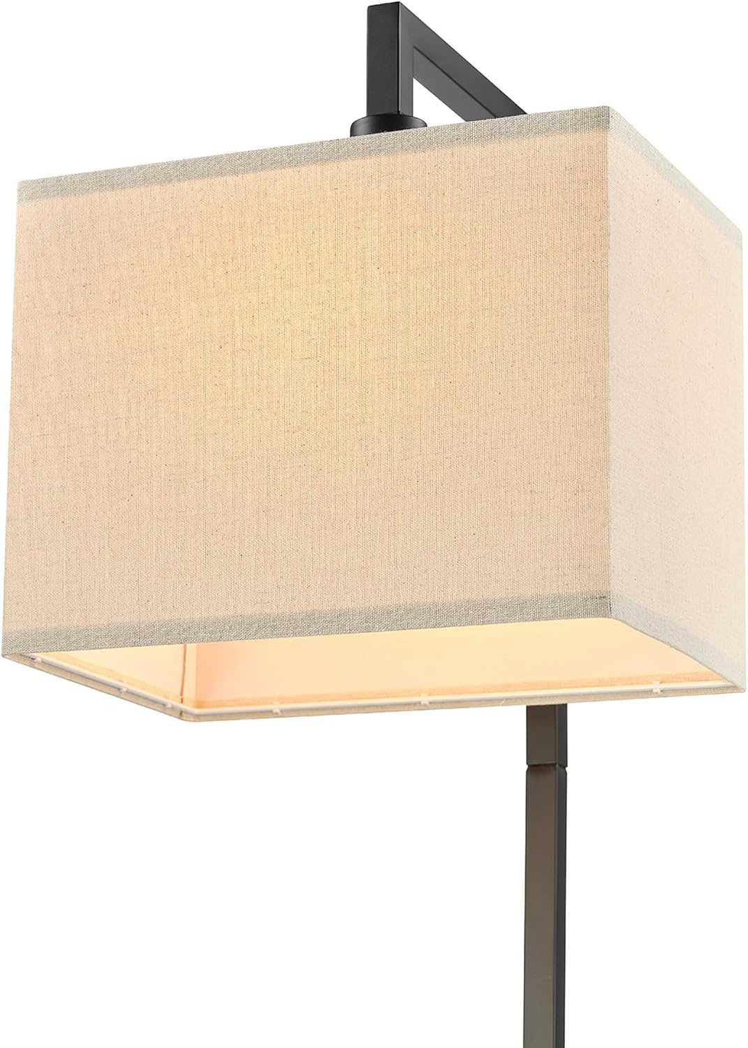 image:imageGlobe Electric 61000150 60 Floor Lamp Antique Brass Finish Beige Fabric Shade MidCentury Modern Standing Lamp E26 Base Sustainable Design for Living Rooms and BedroomsMatte Black Metalic