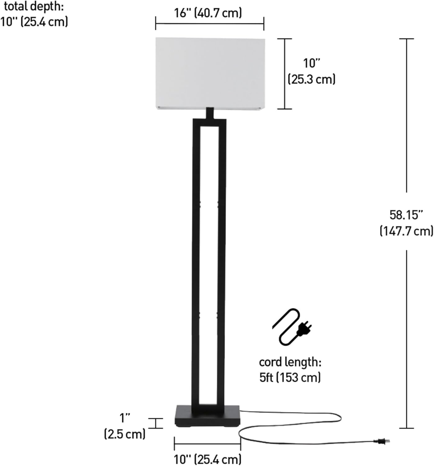 image:imageGlobe Electric 61000150 60 Floor Lamp Antique Brass Finish Beige Fabric Shade MidCentury Modern Standing Lamp E26 Base Sustainable Design for Living Rooms and BedroomsMatte Black DAlessio