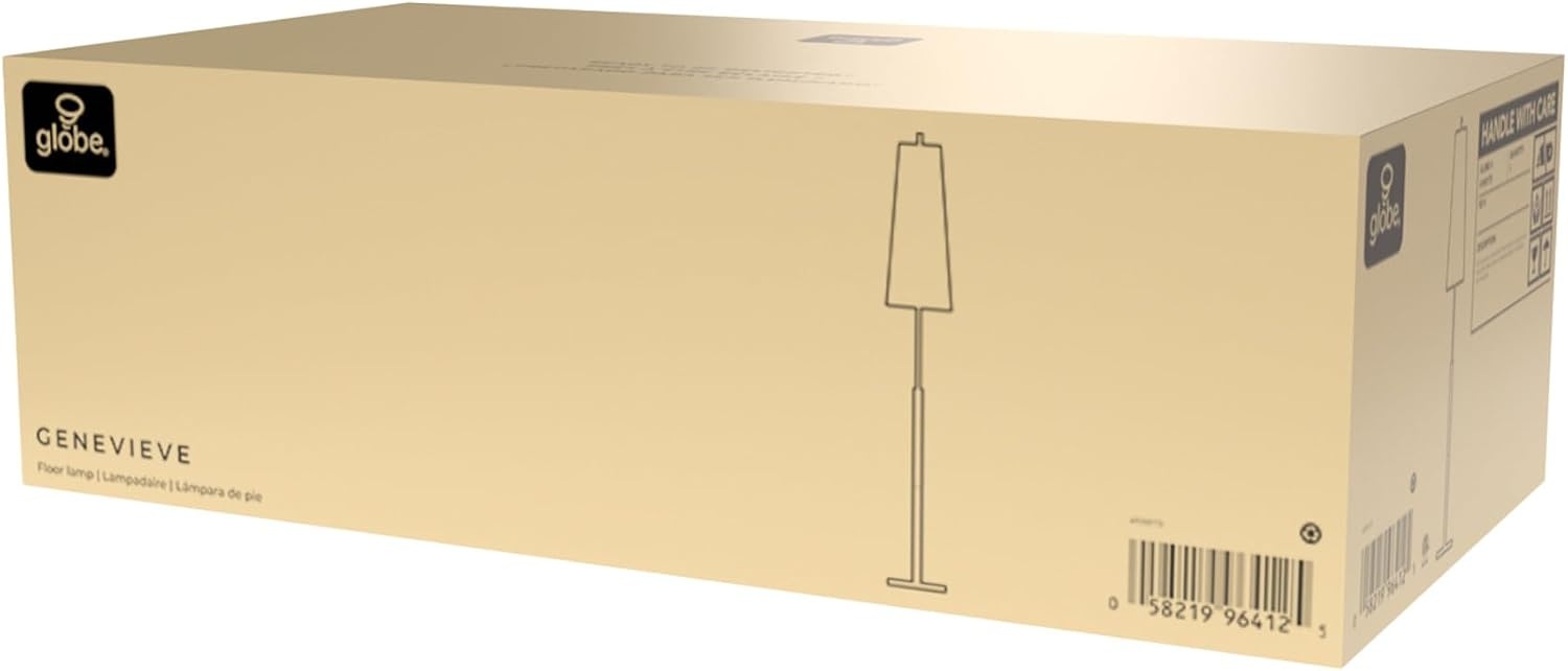 image:imageGlobe Electric 61000150 60 Floor Lamp Antique Brass Finish Beige Fabric Shade MidCentury Modern Standing Lamp E26 Base Sustainable Design for Living Rooms and BedroomsMatte Brass Genevieve