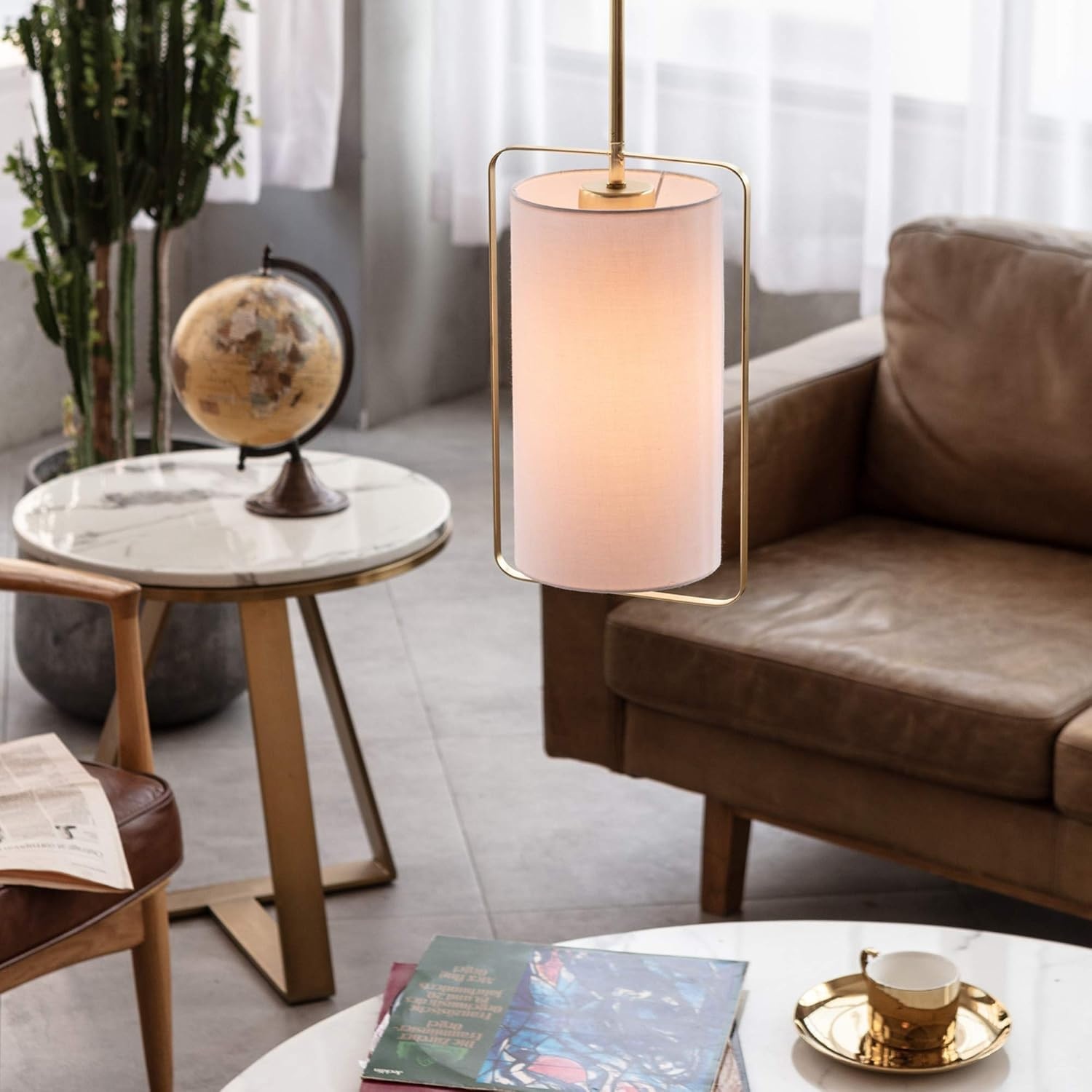 image:imageGlobe Electric 61092 Dylan Pendant Lighting White with GoldWhite Gold