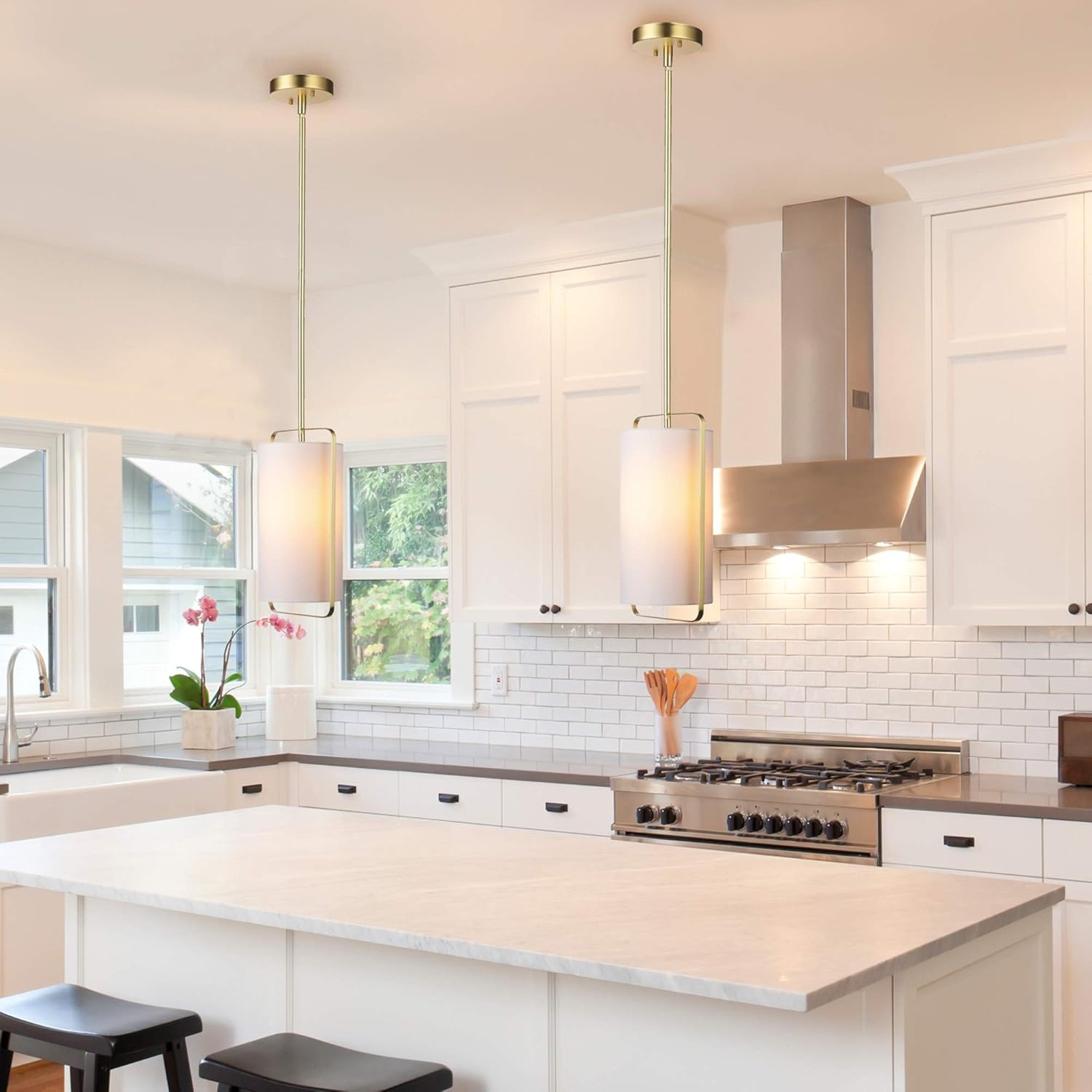 image:imageGlobe Electric 61092 Dylan Pendant Lighting White with GoldWhite Gold