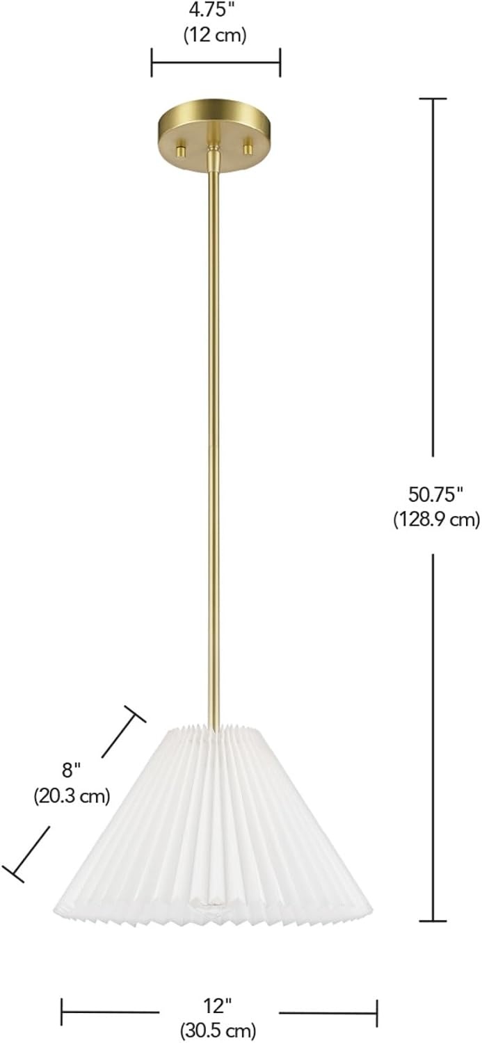 image:imageGlobe Electric 61094 3Light Cascading Pendant Light Chrome Accents White ShadesMatte Brass