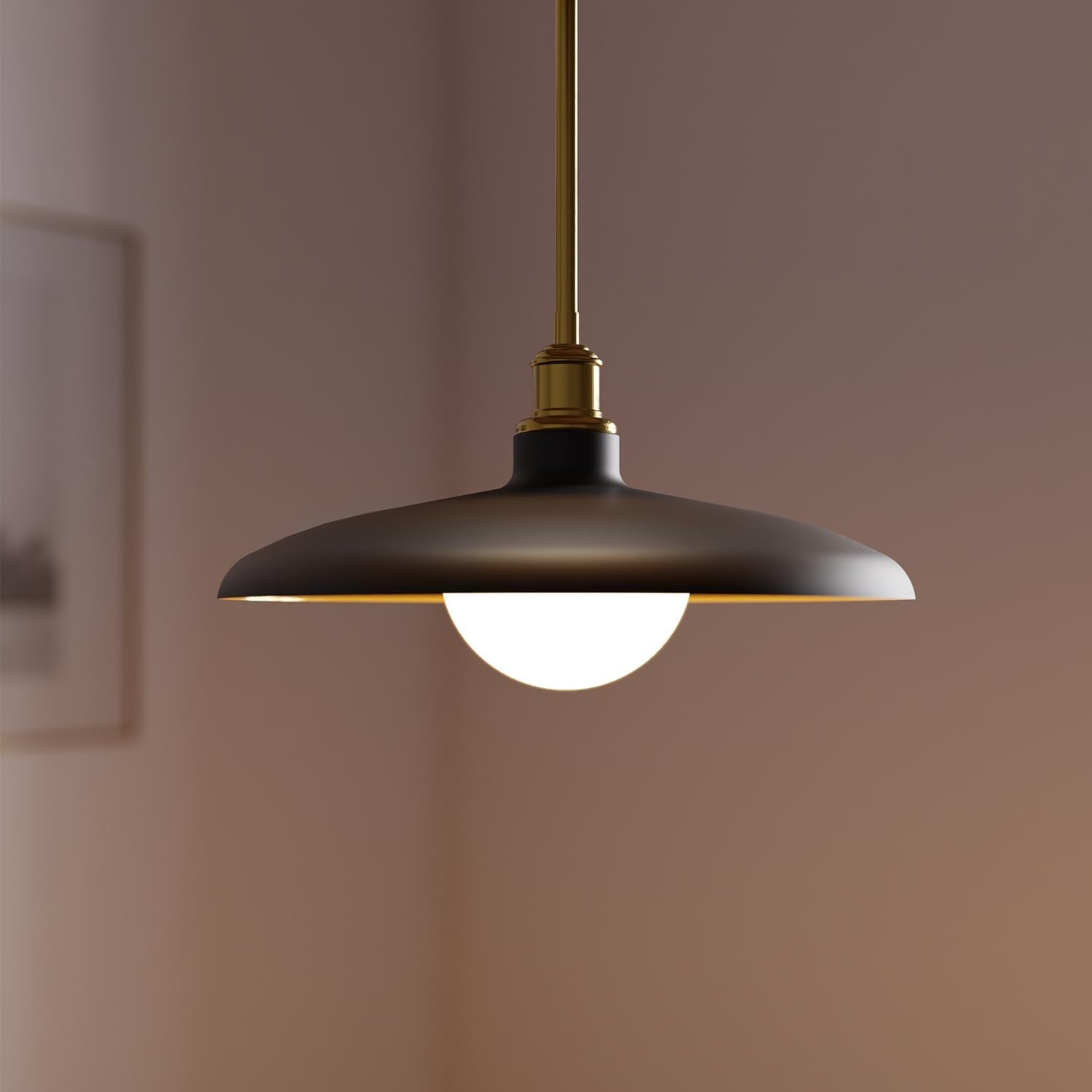 image:imageGlobe Electric 61261 1Light Pendant Lighting Matte Brass Black Cloth Cord 60W Vintage Edison Incandescent Bulb Included E26 Base Socket Kitchen Island Caf Decorative Ceiling Hanging LightMetallic Gray