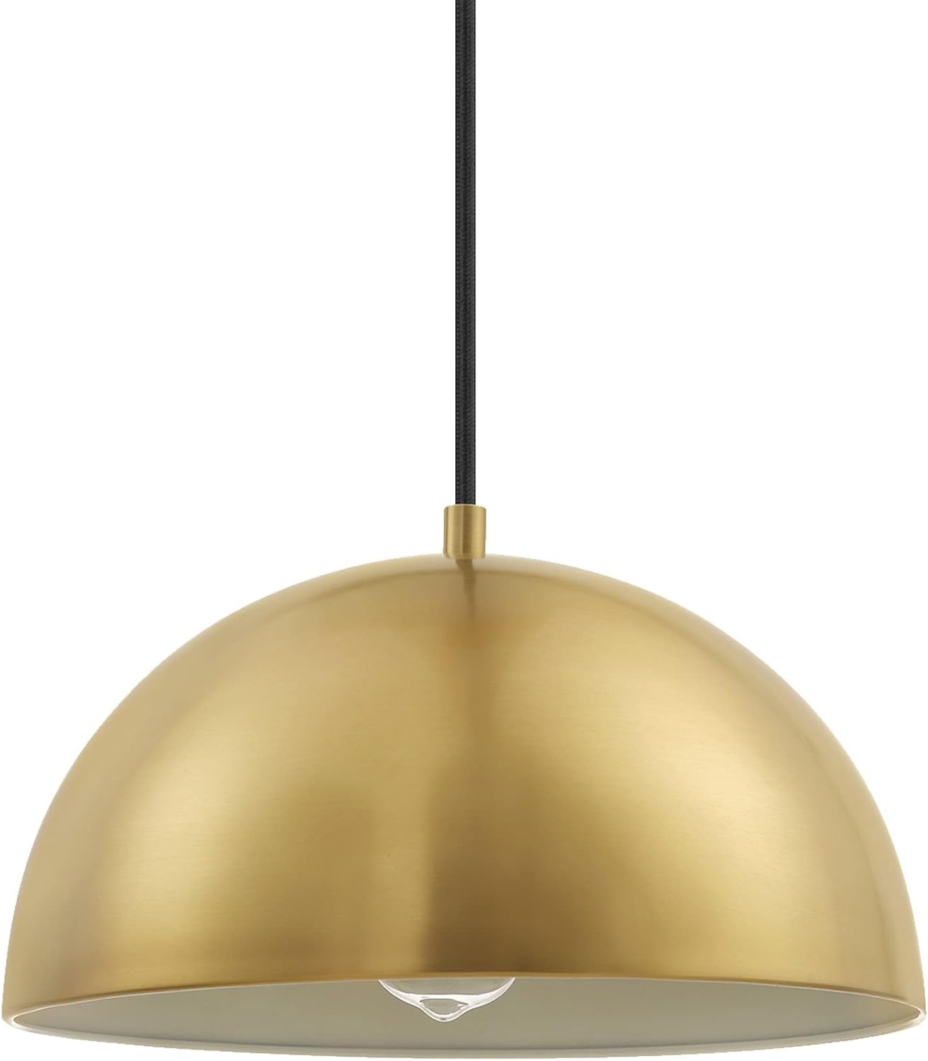 image:imageGlobe Electric 61261 1Light Pendant Lighting Matte Brass Black Cloth Cord 60W Vintage Edison Incandescent Bulb Included E26 Base Socket Kitchen Island Caf Decorative Ceiling Hanging LightHazel
