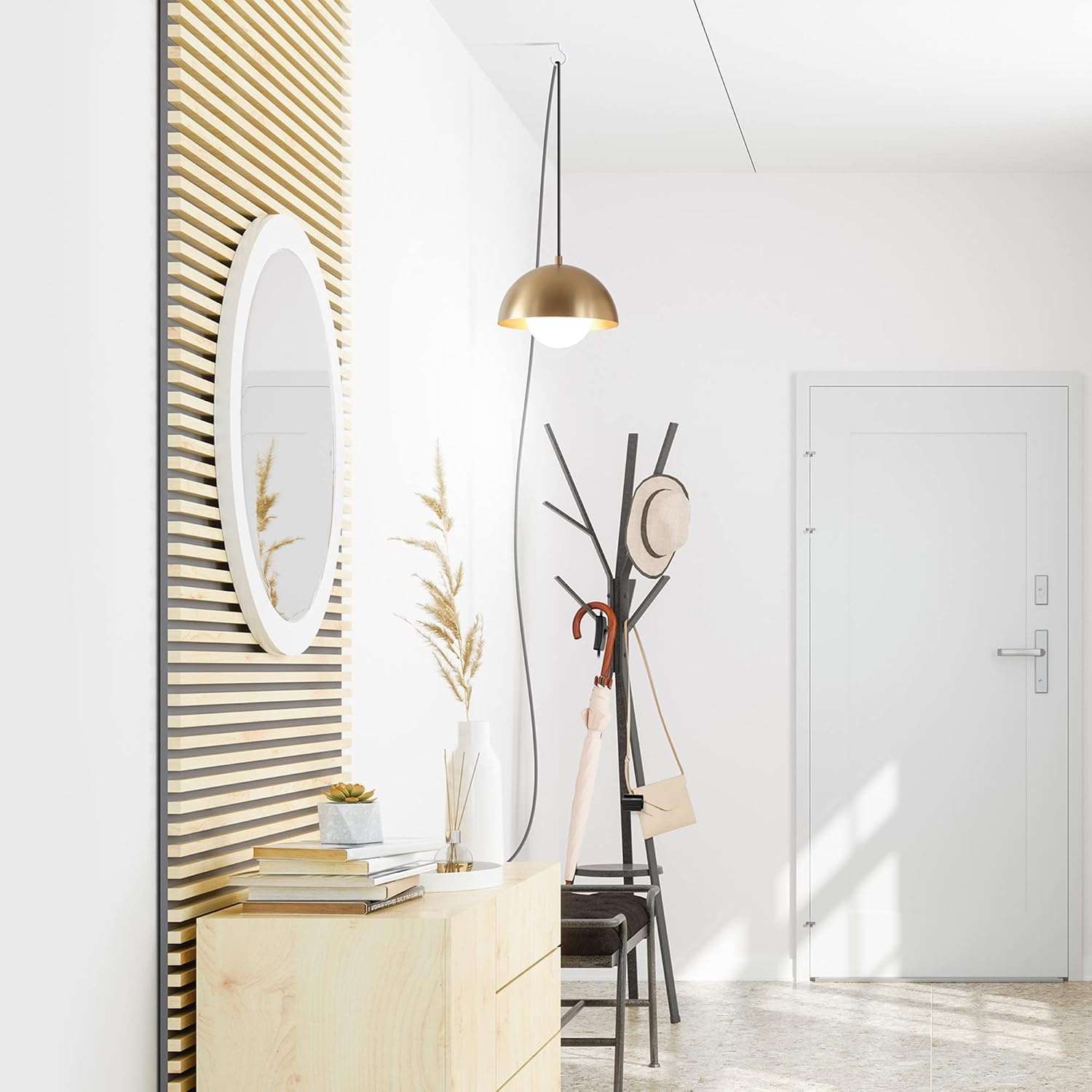 image:imageGlobe Electric 61261 1Light Pendant Lighting Matte Brass Black Cloth Cord 60W Vintage Edison Incandescent Bulb Included E26 Base Socket Kitchen Island Caf Decorative Ceiling Hanging LightAmelia Brass