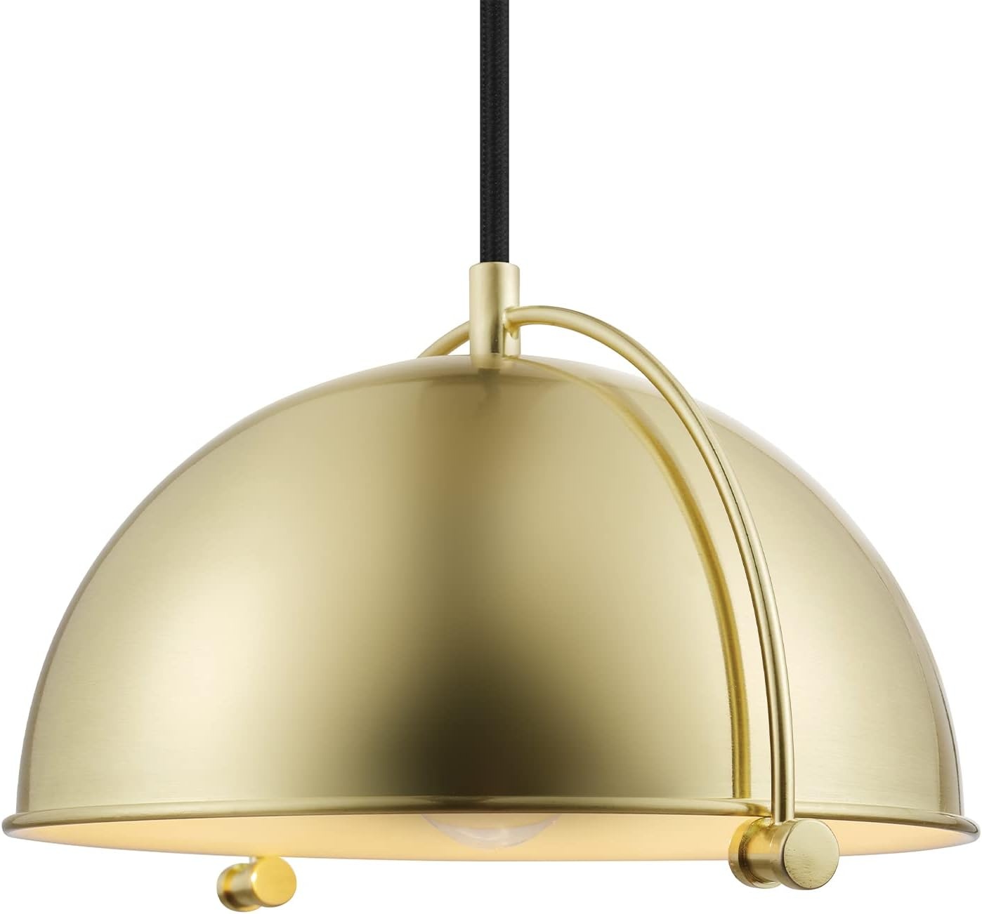 image:imageGlobe Electric 61261 1Light Pendant Lighting Matte Brass Black Cloth Cord 60W Vintage Edison Incandescent Bulb Included E26 Base Socket Kitchen Island Caf Decorative Ceiling Hanging LightDolores