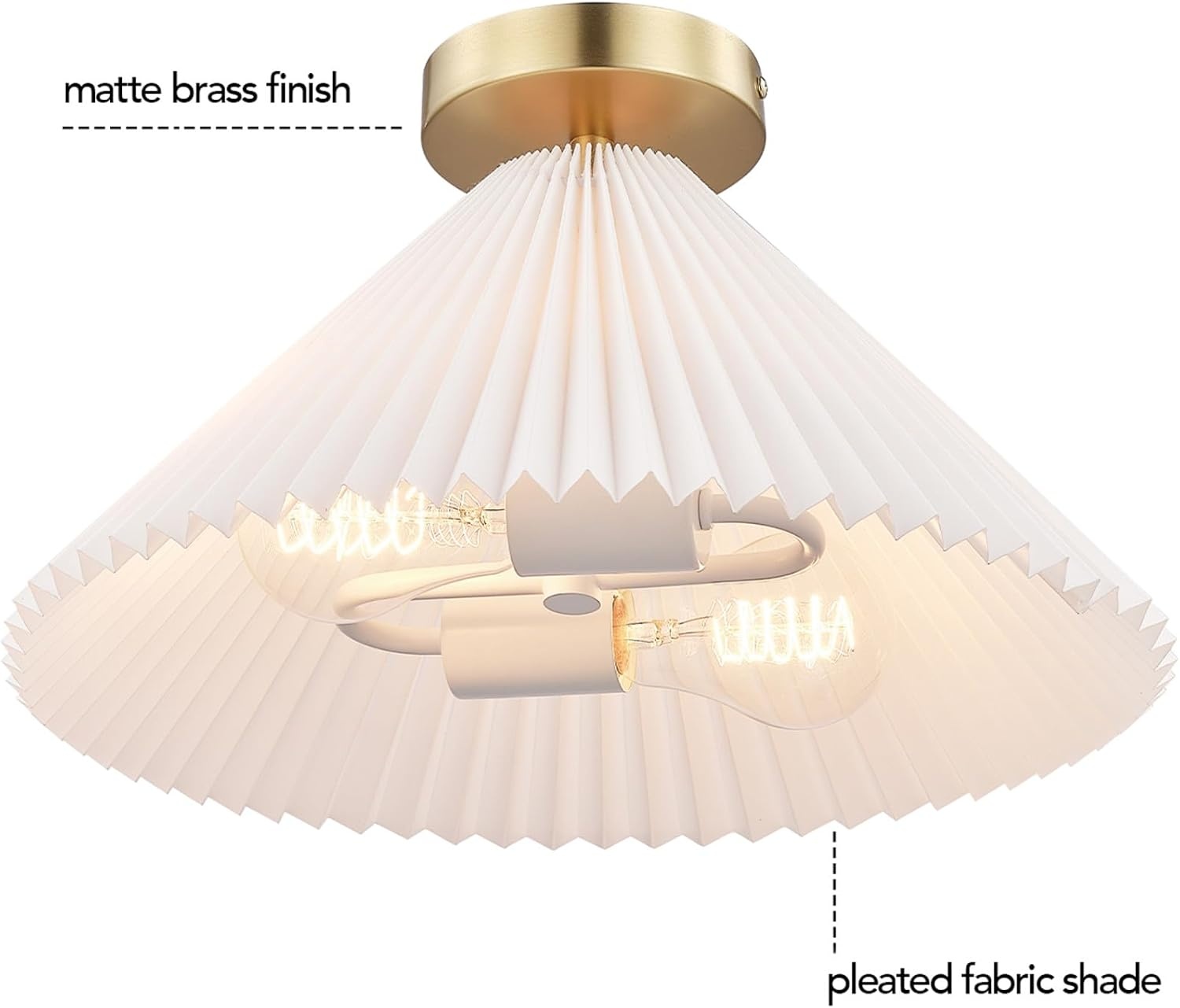 image:imageGlobe Electric 61262 1Light SemiFlush Mount Ceiling Light Matte White Gold Accent Bedroom Lighting Fixtures Ceiling Dining Room Fixture Timeless Lighting for Hallway Modern GlamBrass Flush