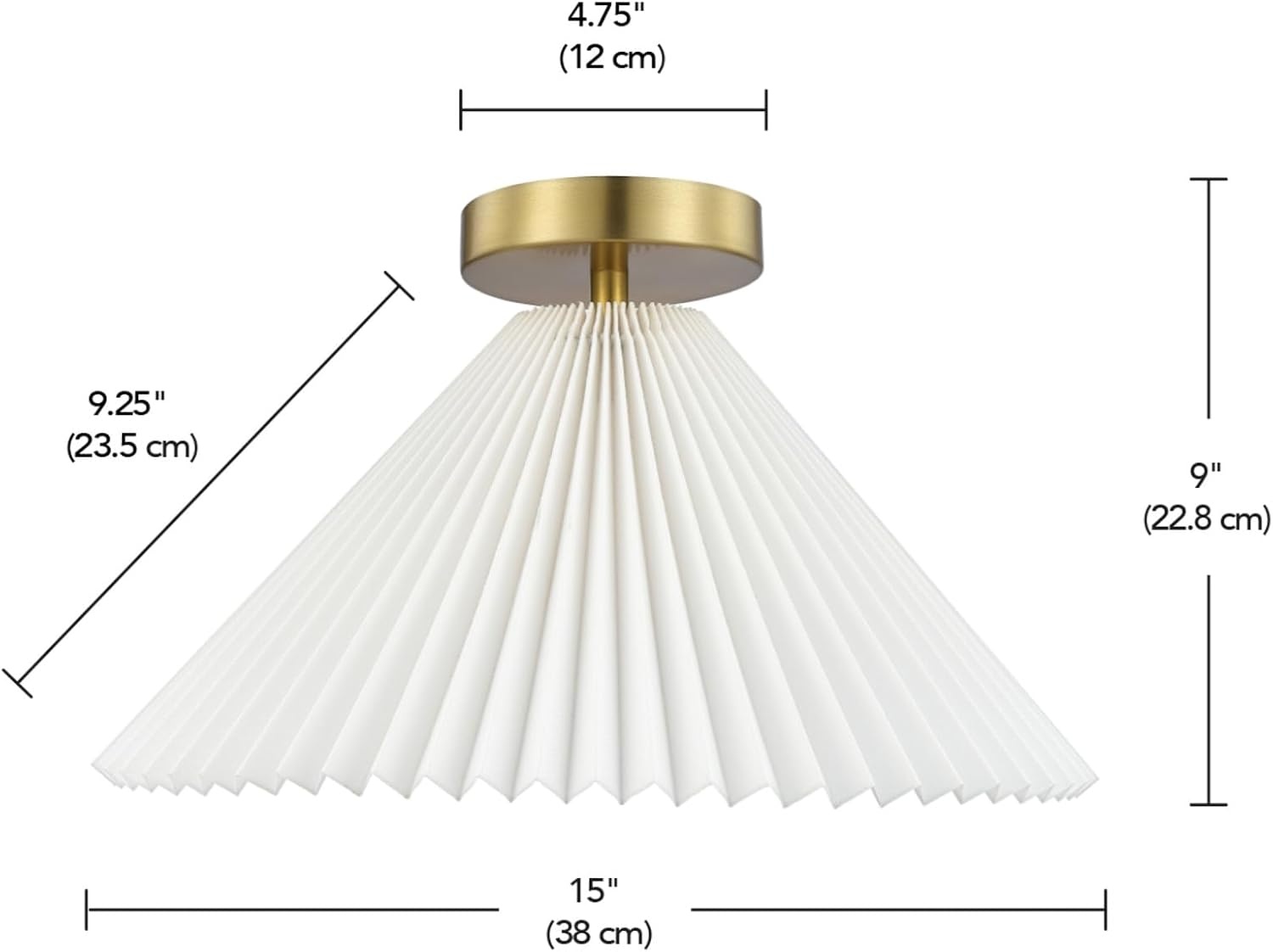 image:imageGlobe Electric 61262 1Light SemiFlush Mount Ceiling Light Matte White Gold Accent Bedroom Lighting Fixtures Ceiling Dining Room Fixture Timeless Lighting for Hallway Modern GlamBrass Flush