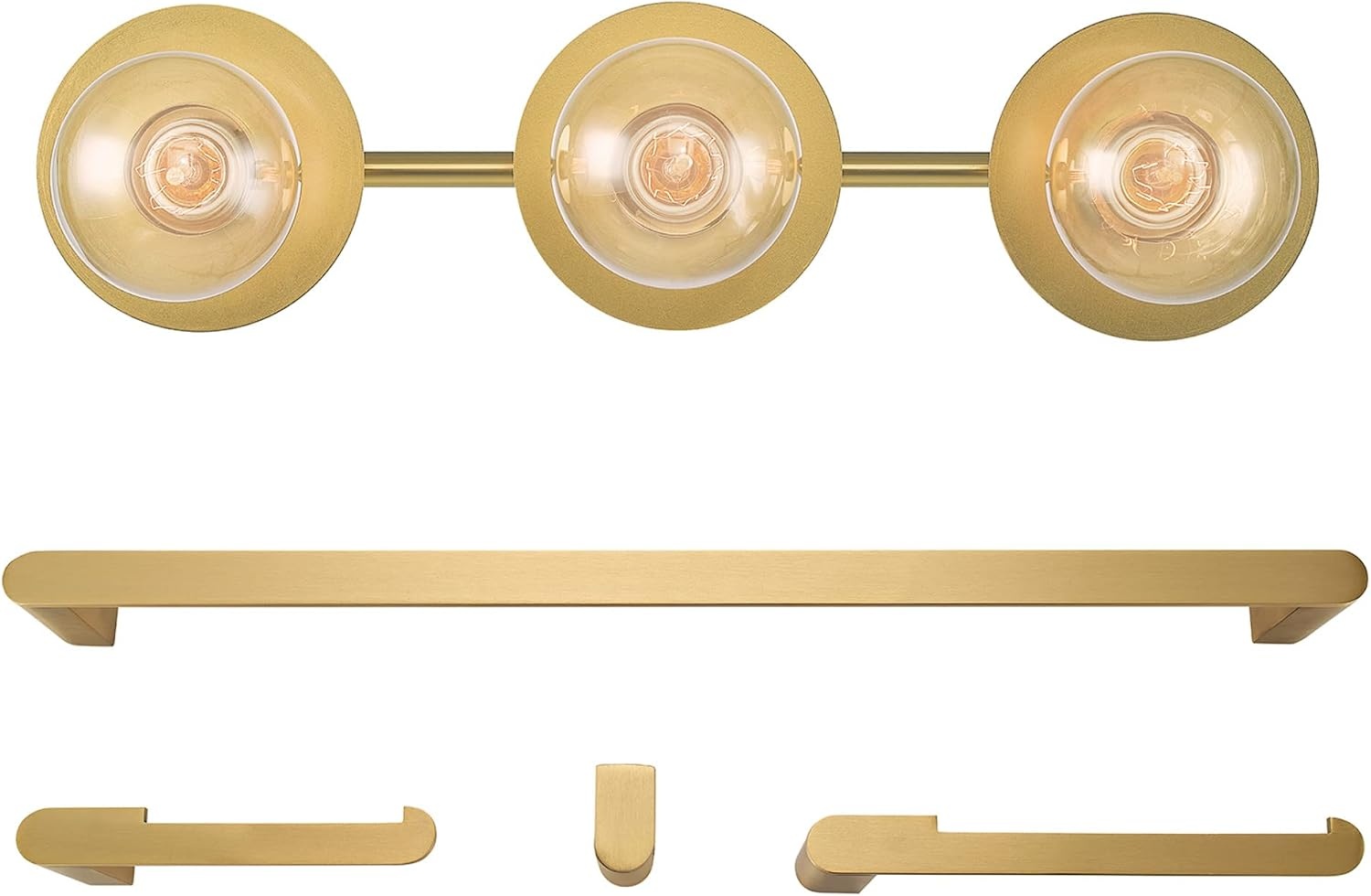 image:imageGlobe Electric 63000007 18 3Light Vanity Light Matte Brass Bulb Not IncludedCourtney