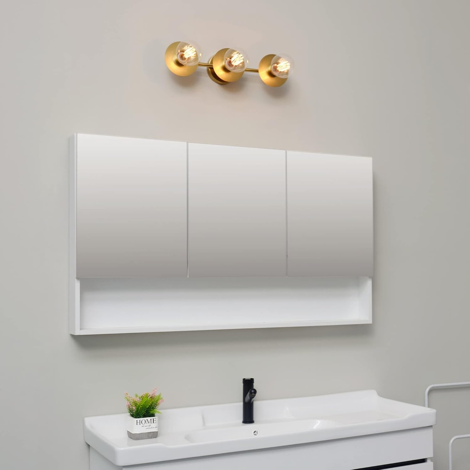 image:imageGlobe Electric 63000007 18 3Light Vanity Light Matte Brass Bulb Not IncludedCourtney