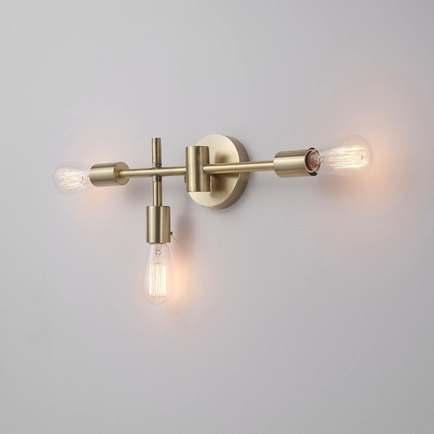 image:imageGlobe Electric 63000007 18 3Light Vanity Light Matte Brass Bulb Not IncludedHollins Brass