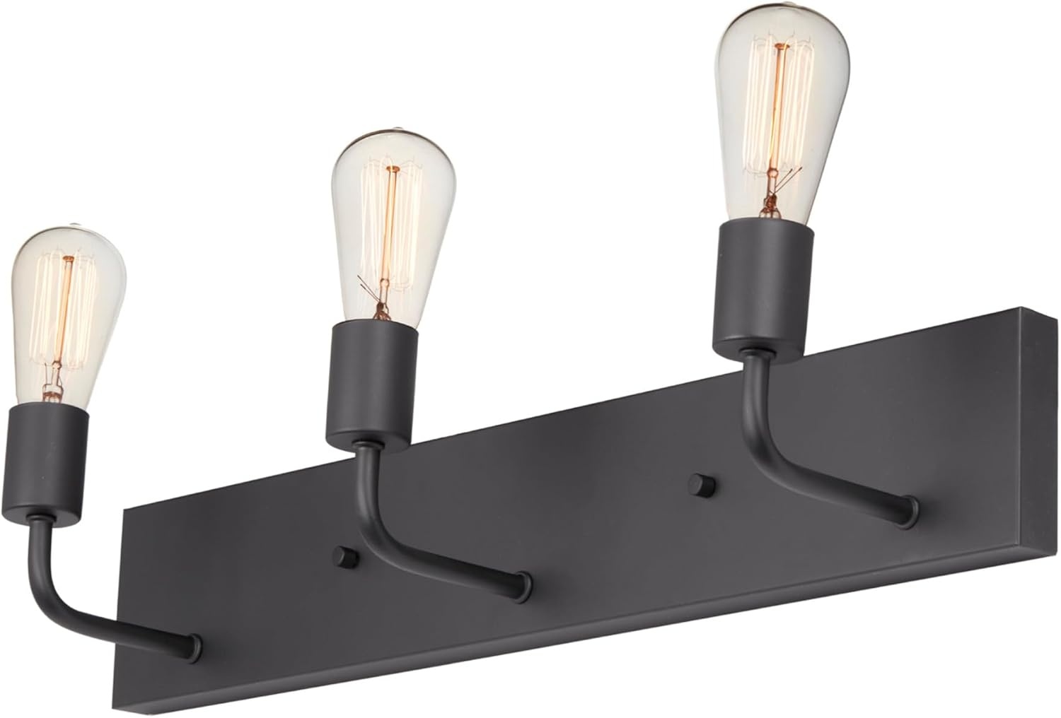 image:imageGlobe Electric 63000200 22 3Light Vanity Light Matte Black Matte Brass Accents Glass Shades Beauty Room Accessories Lights for Bathroom Powder Room Lighting Bathroom Lights Over MirrorMatte Black