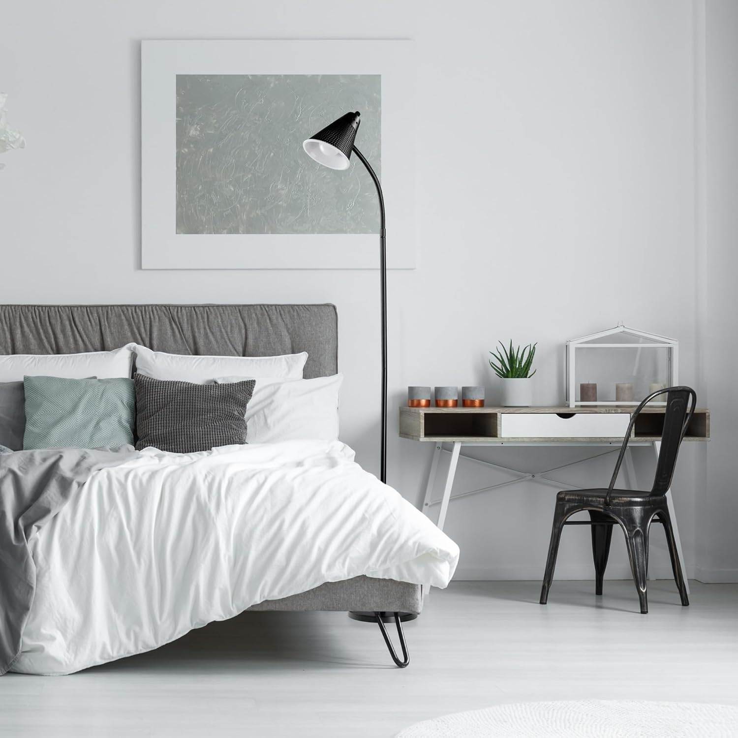 image:imageGlobe Electric 63361 Gatineau 71 Dark Bronze Floor Lamp with Alabaster Glass ShadeMinimalist