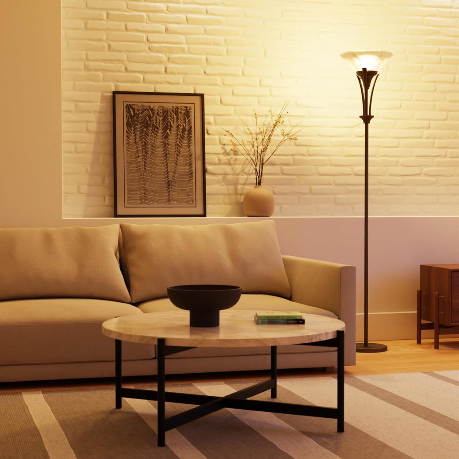 image:imageGlobe Electric 63361 Gatineau 71 Dark Bronze Floor Lamp with Alabaster Glass ShadeRustic