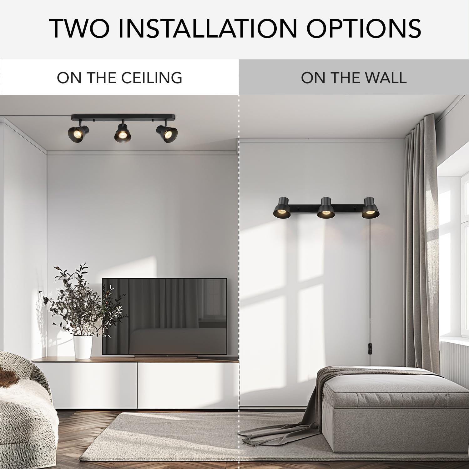 image:imageGlobe Electric 64000047 22 4Light Plugin Track Lighting Matte Black Pivoting Heads inLine OnOff Switch Minimalist Ceiling Light Fixture for Kitchen Island Hallway or Dining RoomEdwards Black