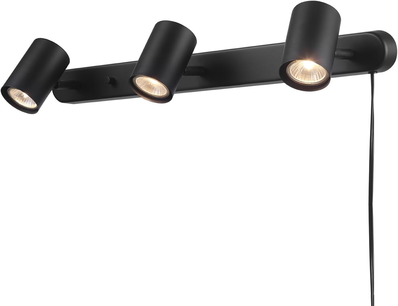 image:imageGlobe Electric 64000047 22 4Light Plugin Track Lighting Matte Black Pivoting Heads inLine OnOff Switch Minimalist Ceiling Light Fixture for Kitchen Island Hallway or Dining RoomDale Black