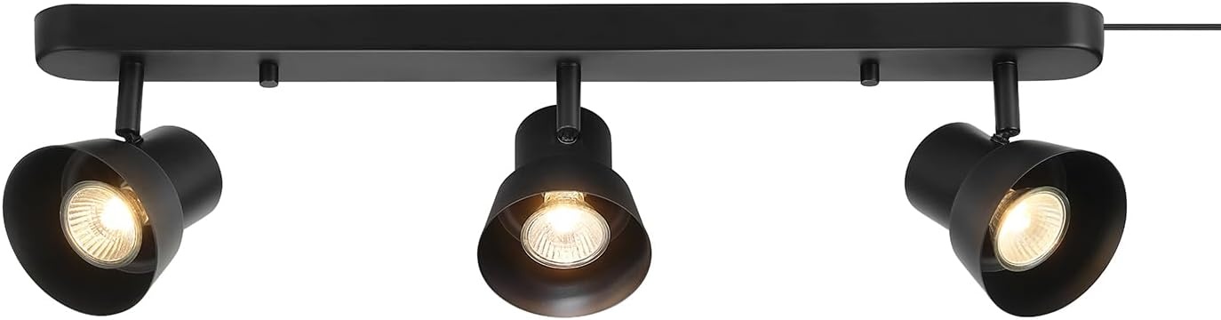 image:imageGlobe Electric 64000047 22 4Light Plugin Track Lighting Matte Black Pivoting Heads inLine OnOff Switch Minimalist Ceiling Light Fixture for Kitchen Island Hallway or Dining RoomEdwards Black