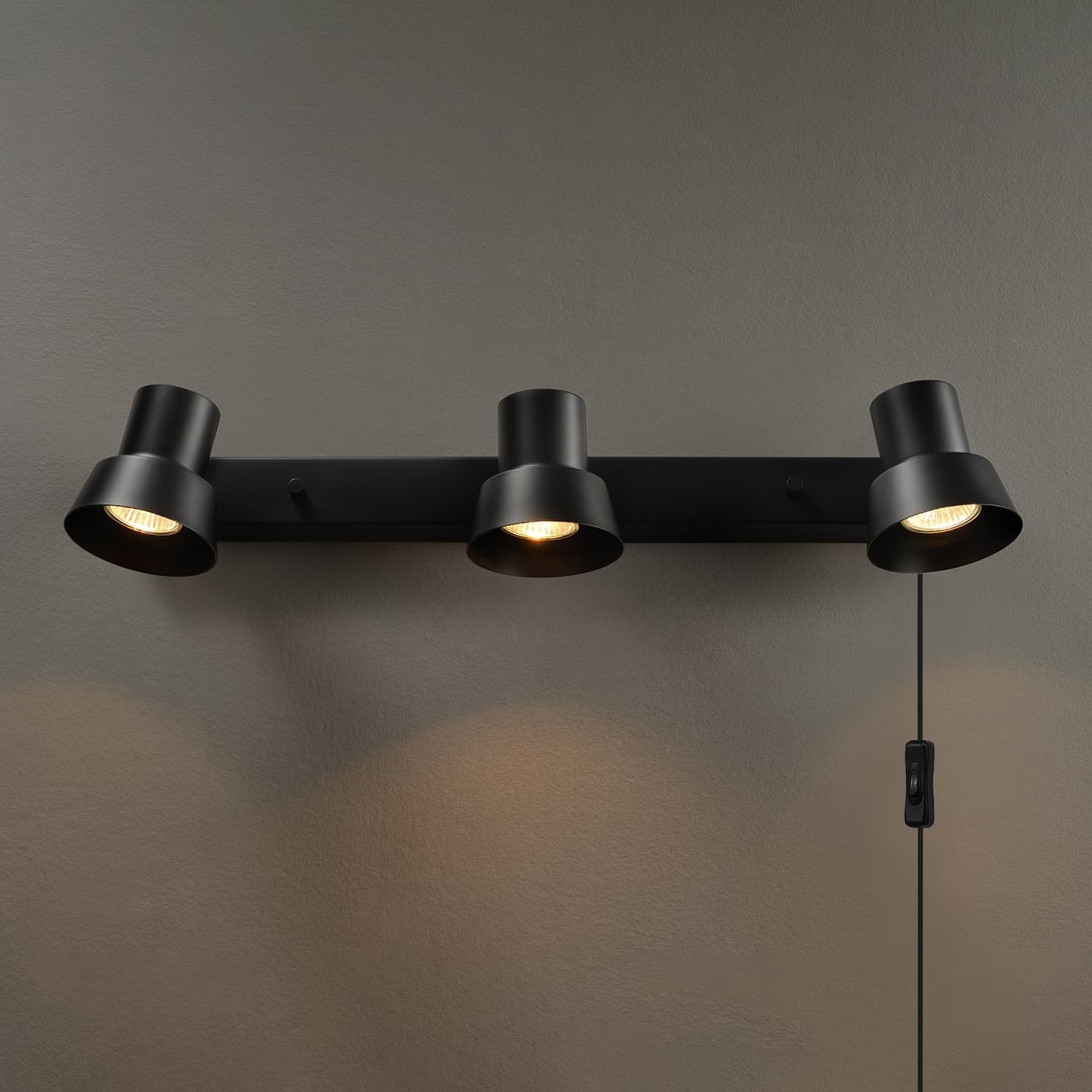image:imageGlobe Electric 64000047 22 4Light Plugin Track Lighting Matte Black Pivoting Heads inLine OnOff Switch Minimalist Ceiling Light Fixture for Kitchen Island Hallway or Dining RoomEdwards Black