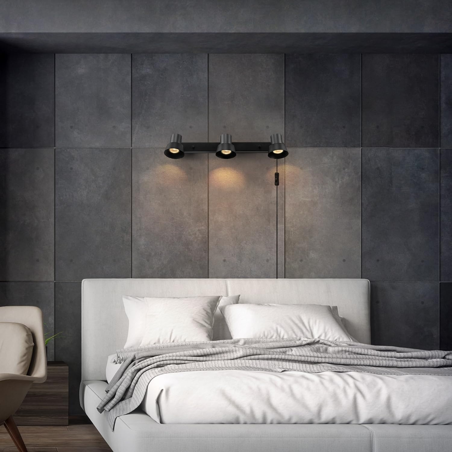 image:imageGlobe Electric 64000047 22 4Light Plugin Track Lighting Matte Black Pivoting Heads inLine OnOff Switch Minimalist Ceiling Light Fixture for Kitchen Island Hallway or Dining RoomEdwards Black