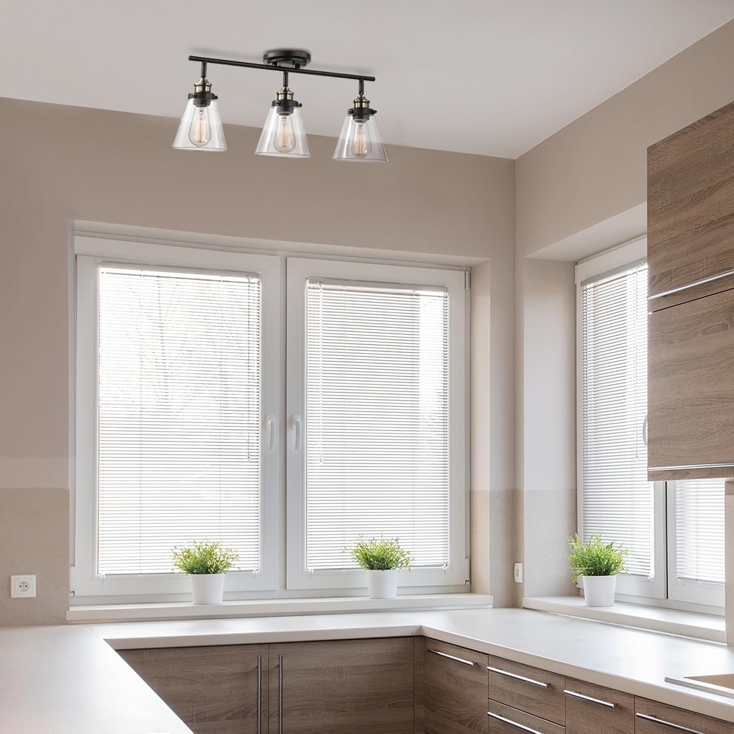 image:imageGlobe Electric 64000050 28 4Light Track Lighting Matte White Natural Twine Shades Ceiling Light Pivot Shade Kitchen Lights 4 Bulb TrackLightDark Bronze