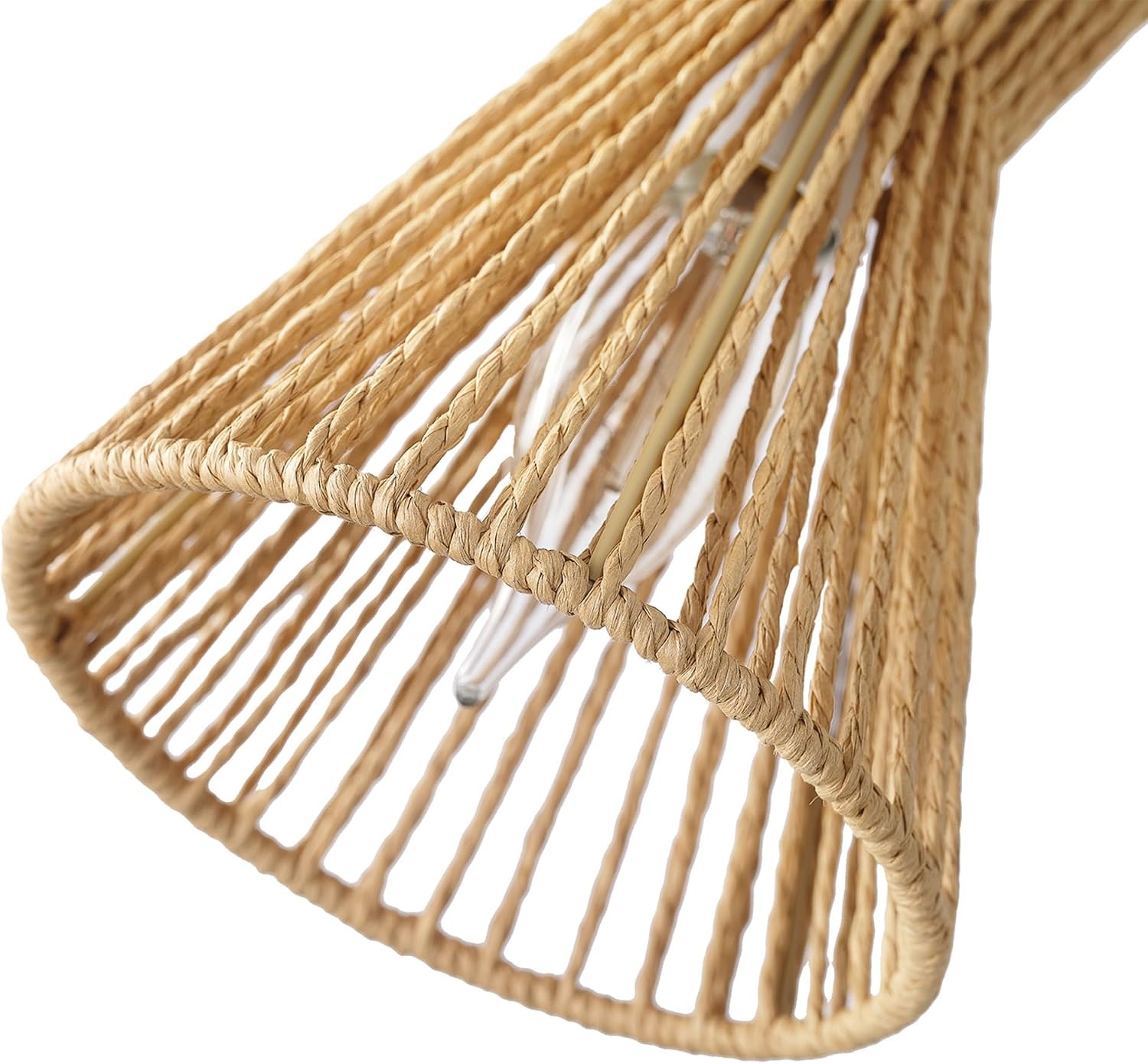 image:imageGlobe Electric 64000050 28 4Light Track Lighting Matte White Natural Twine Shades Ceiling Light Pivot Shade Kitchen Lights 4 Bulb TrackLightWhite Twine