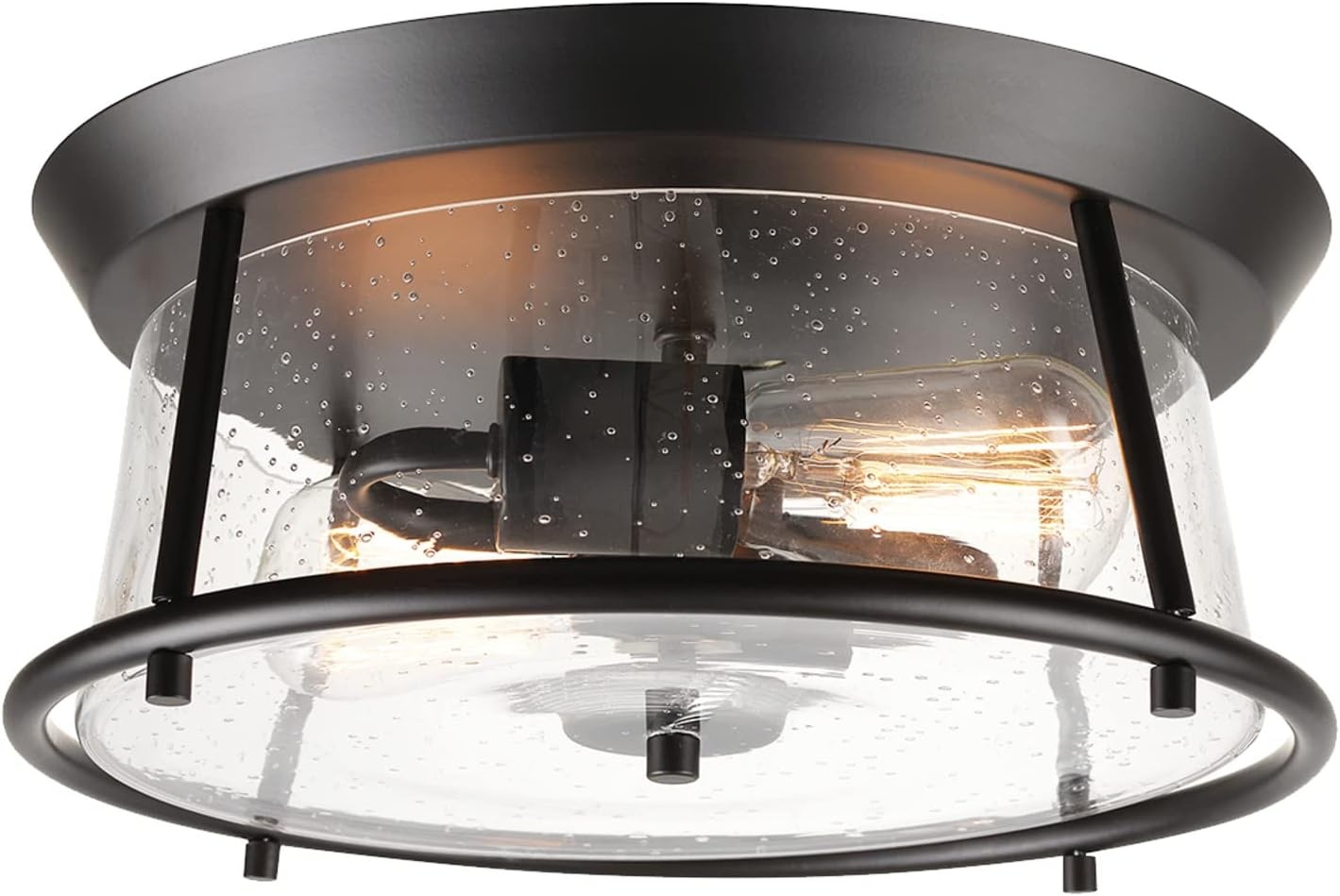 image:imageGlobe Electric 64023 1Light Pendant Polished Chrome Finish Clear Glass Shade with Frosted Glass Insert Pendant Light Fixture Adjustable Height Light Fixture Ceiling Hanging Bulb Not IncludedDark Bronze