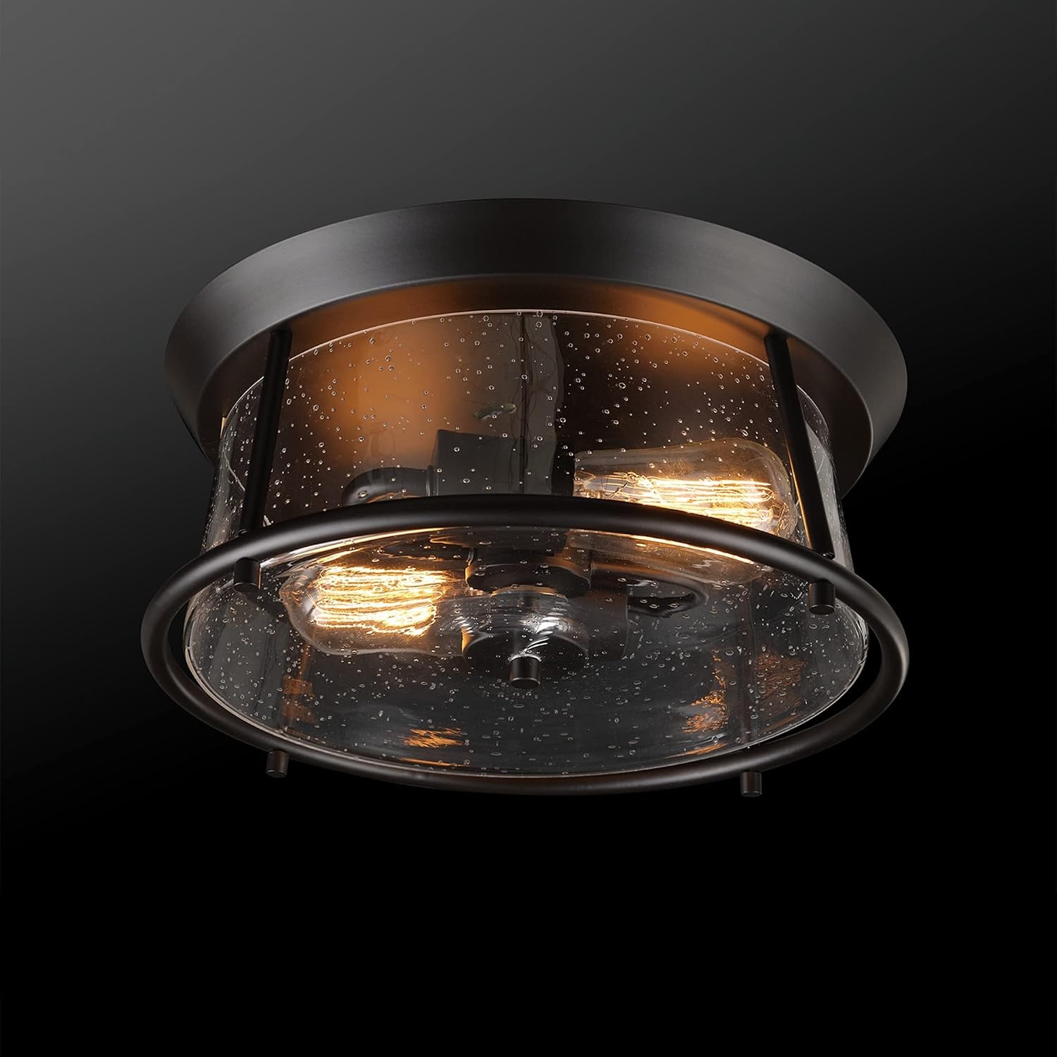 image:imageGlobe Electric 64023 1Light Pendant Polished Chrome Finish Clear Glass Shade with Frosted Glass Insert Pendant Light Fixture Adjustable Height Light Fixture Ceiling Hanging Bulb Not IncludedDark Bronze