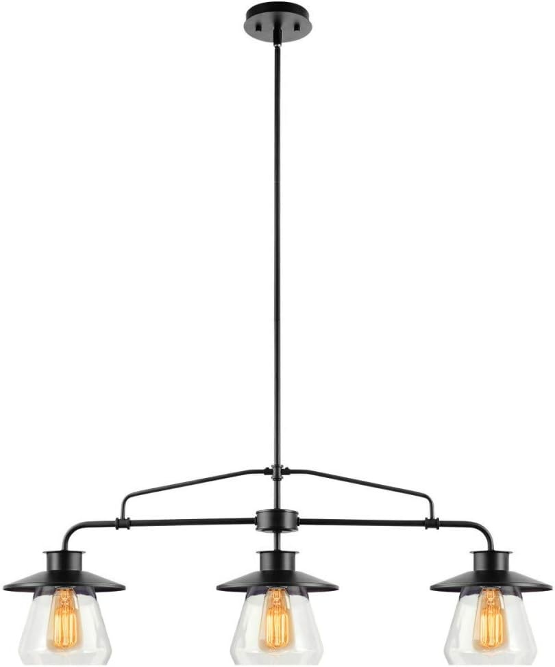 image:imageGlobe Electric 64847 Nate 1Light Pendant Oil Rubbed Bronze Clear Glass ShadeOil Rubbed Bronze 3Light