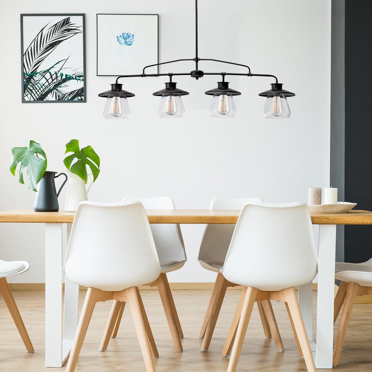 image:imageGlobe Electric 64847 Nate 1Light Pendant Oil Rubbed Bronze Clear Glass ShadeOil Rubbed Bronze 4Light
