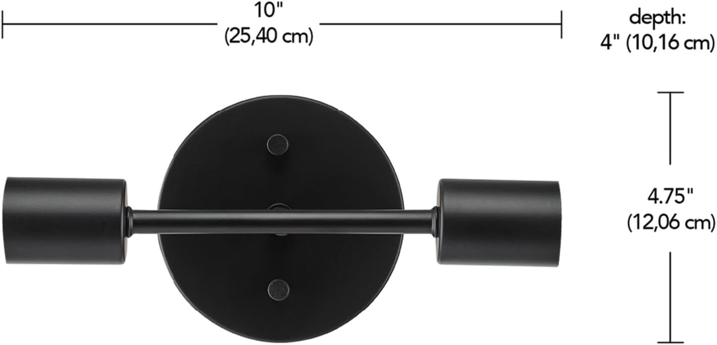 image:imageGlobe Electric 65000044 2Light Wall Sconce Matte Black Antique Brass Accent E12 Base Sockets Lights for Living Room Home Decor Lighting Mounted Bedside LampMatte Black Alexandria