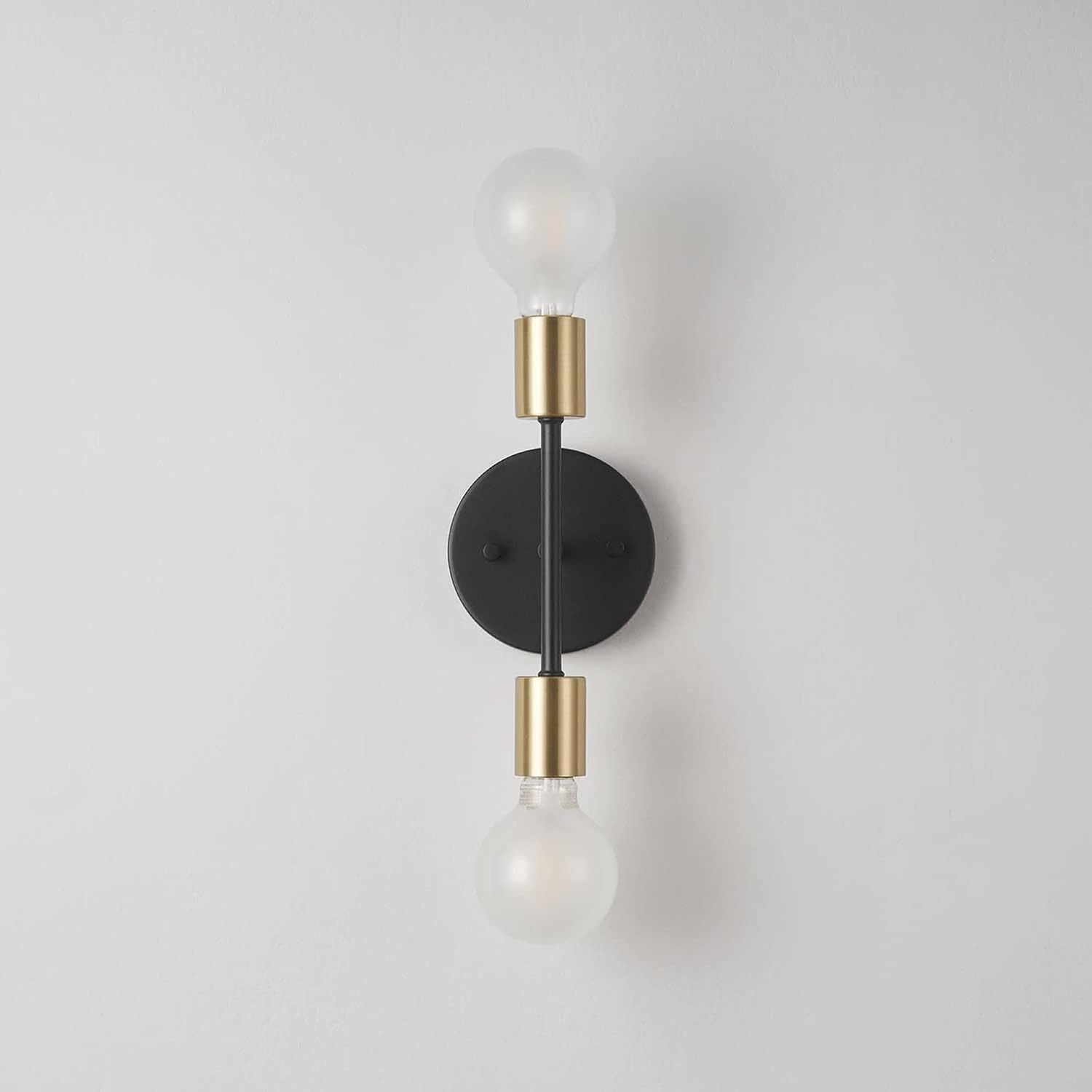 image:imageGlobe Electric 65000044 2Light Wall Sconce Matte Black Antique Brass Accent E12 Base Sockets Lights for Living Room Home Decor Lighting Mounted Bedside LampMatte Black Brass Alexandria