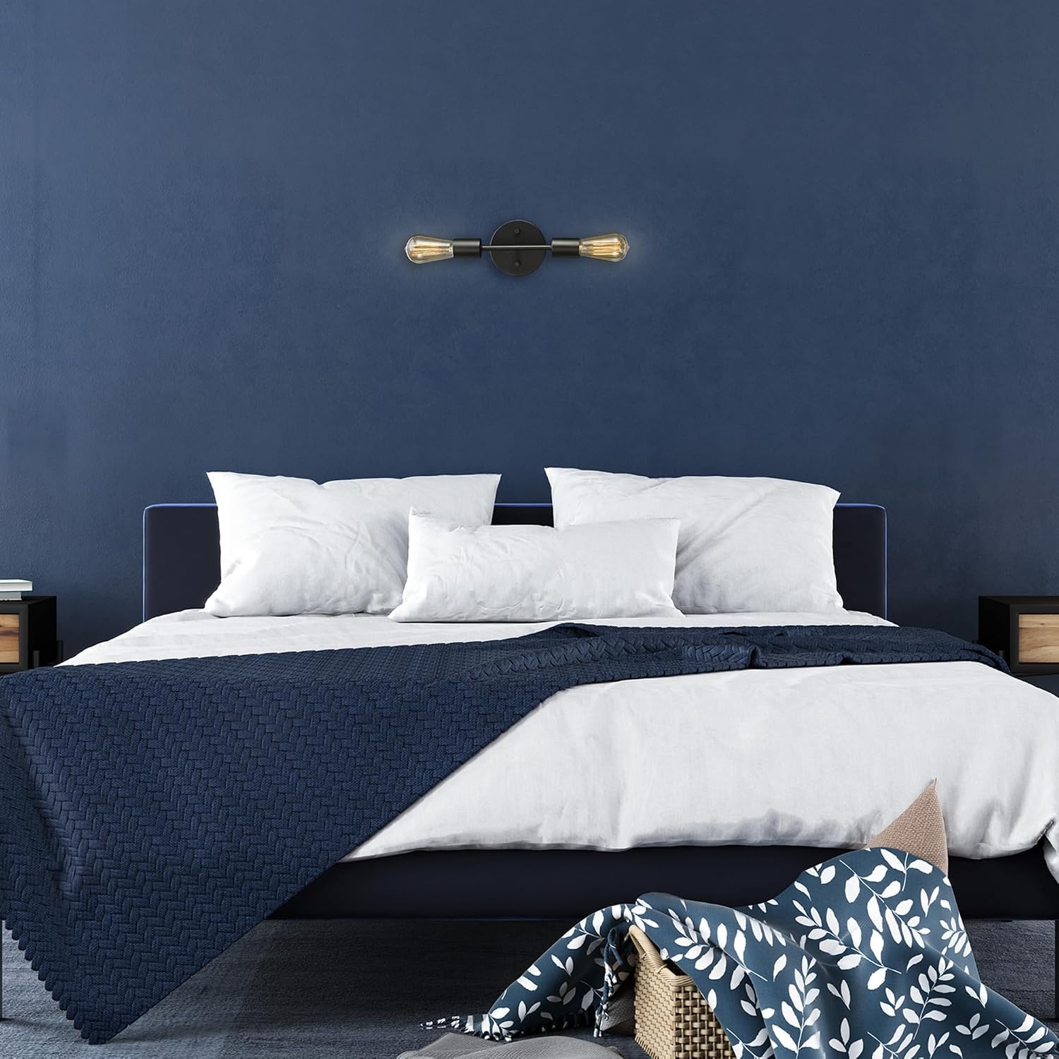 image:imageGlobe Electric 65000044 2Light Wall Sconce Matte Black Antique Brass Accent E12 Base Sockets Lights for Living Room Home Decor Lighting Mounted Bedside LampMatte Black Alexandria