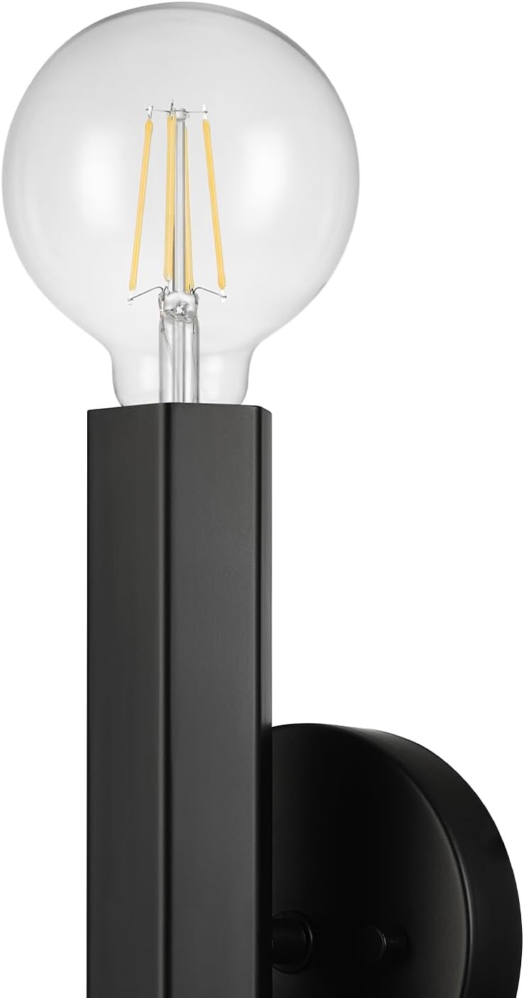 image:imageGlobe Electric 65000044 2Light Wall Sconce Matte Black Antique Brass Accent E12 Base Sockets Lights for Living Room Home Decor Lighting Mounted Bedside LampMatte Black Noah