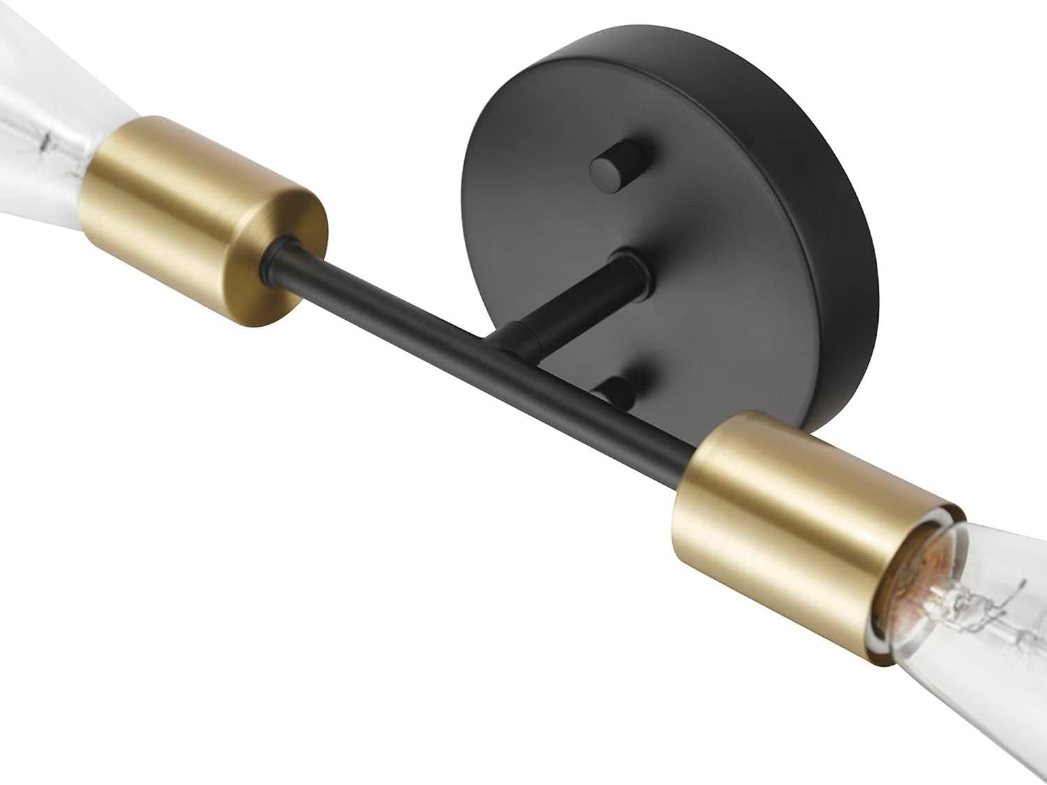 image:imageGlobe Electric 65000044 2Light Wall Sconce Matte Black Antique Brass Accent E12 Base Sockets Lights for Living Room Home Decor Lighting Mounted Bedside LampMatte Black Brass Alexandria