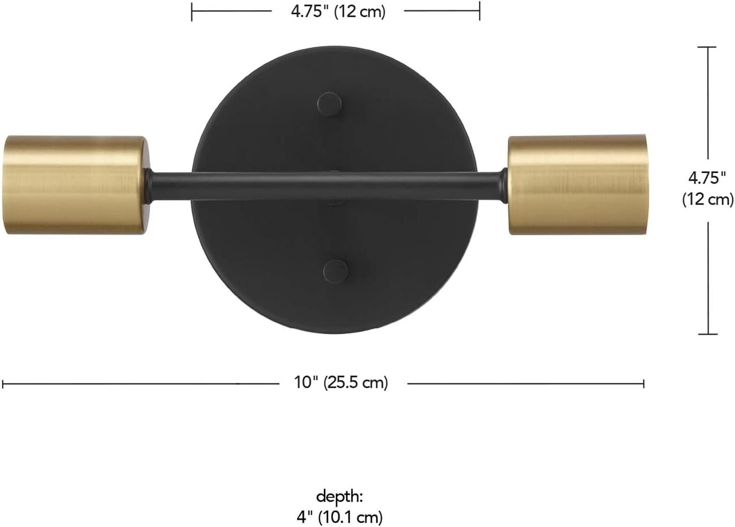 image:imageGlobe Electric 65000044 2Light Wall Sconce Matte Black Antique Brass Accent E12 Base Sockets Lights for Living Room Home Decor Lighting Mounted Bedside LampMatte Black Brass Alexandria