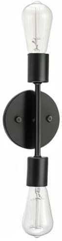 image:imageGlobe Electric 65000044 2Light Wall Sconce Matte Black Antique Brass Accent E12 Base Sockets Lights for Living Room Home Decor Lighting Mounted Bedside LampMatte Black Alexandria