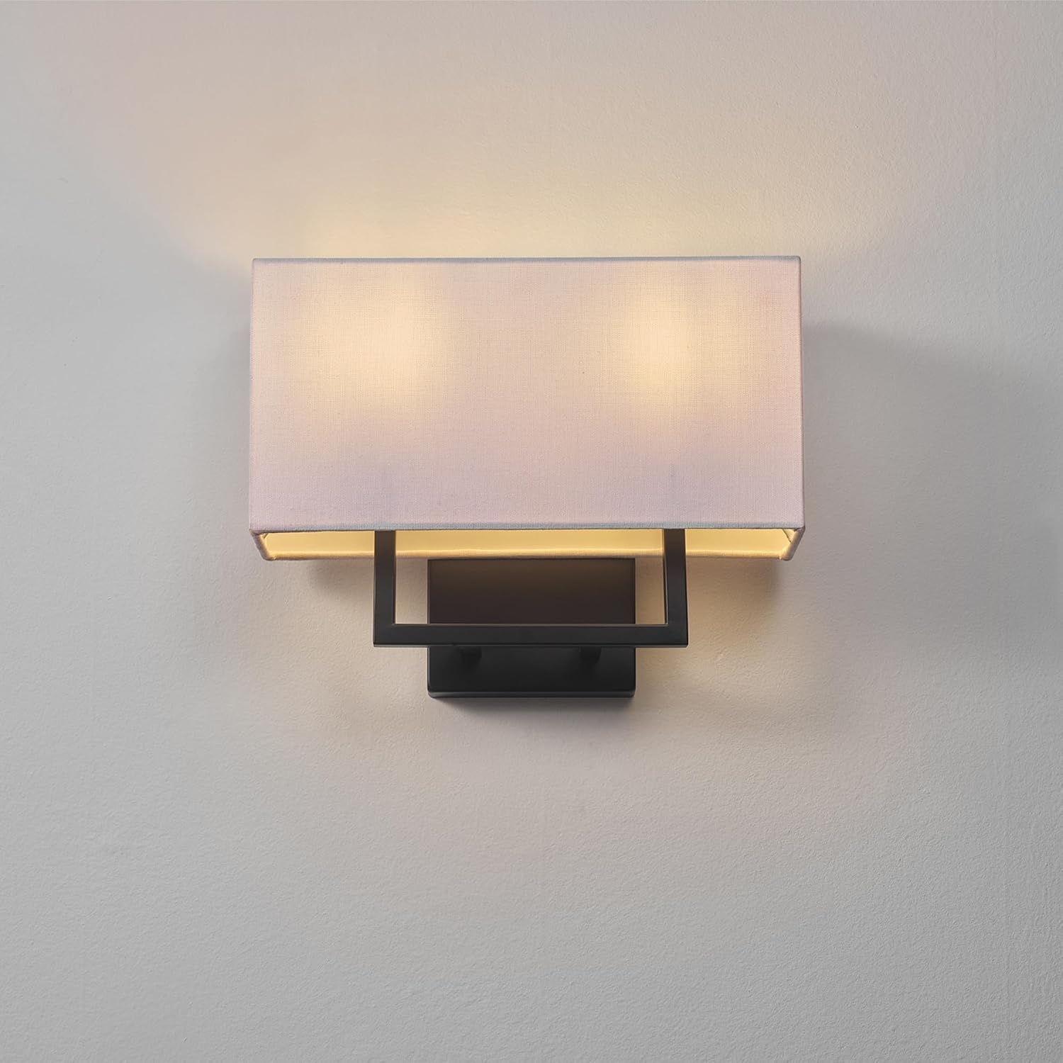 image:imageGlobe Electric 65000132 Rechargeable Battery Wall Sconce Integrated LED Matte Black Finish White Fabric Shade 3Step Touch Dimming Timer USBC Charging Wireless Modern LightingMatte Black White Linen Shade