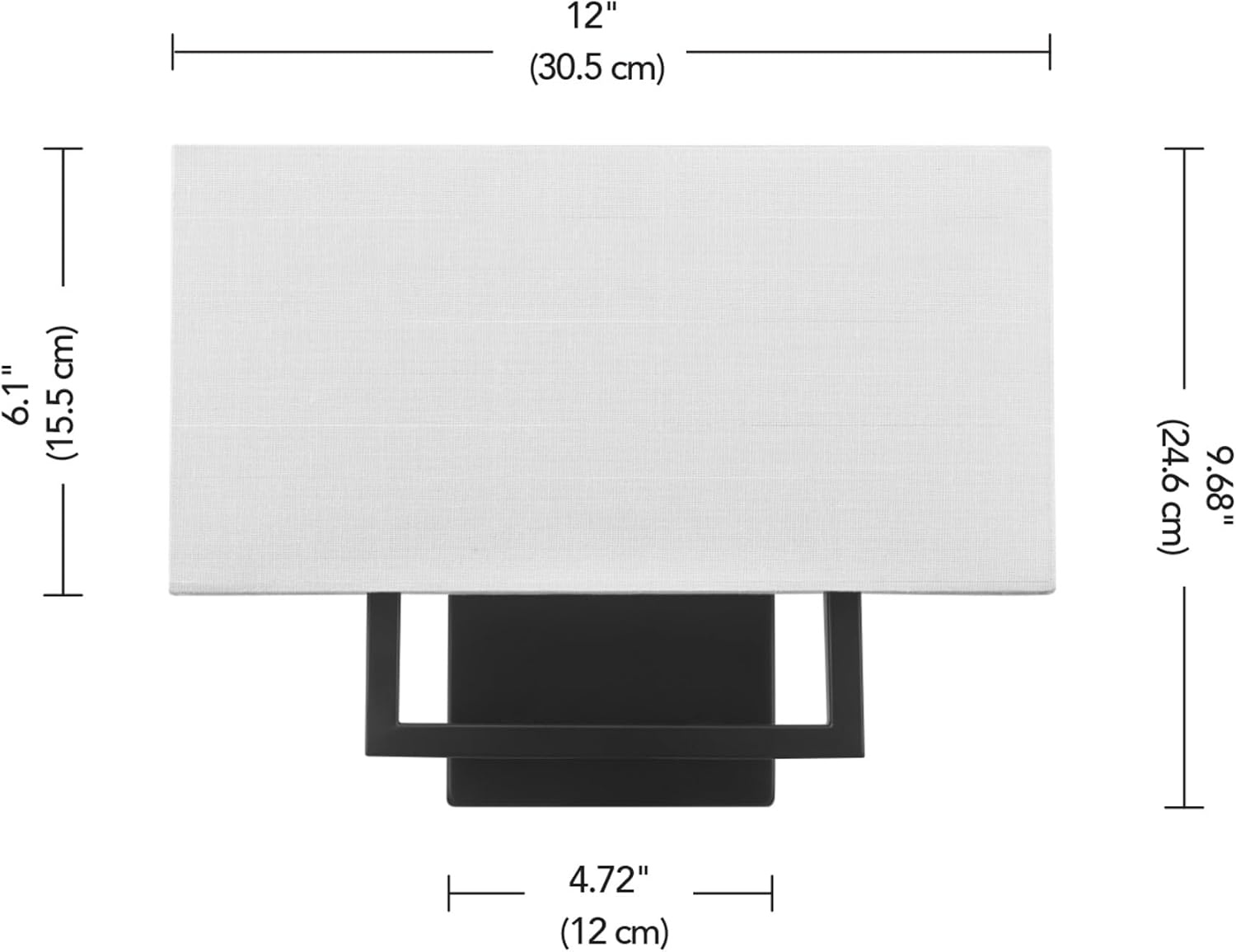 image:imageGlobe Electric 65000132 Rechargeable Battery Wall Sconce Integrated LED Matte Black Finish White Fabric Shade 3Step Touch Dimming Timer USBC Charging Wireless Modern LightingMatte Black White Linen Shade