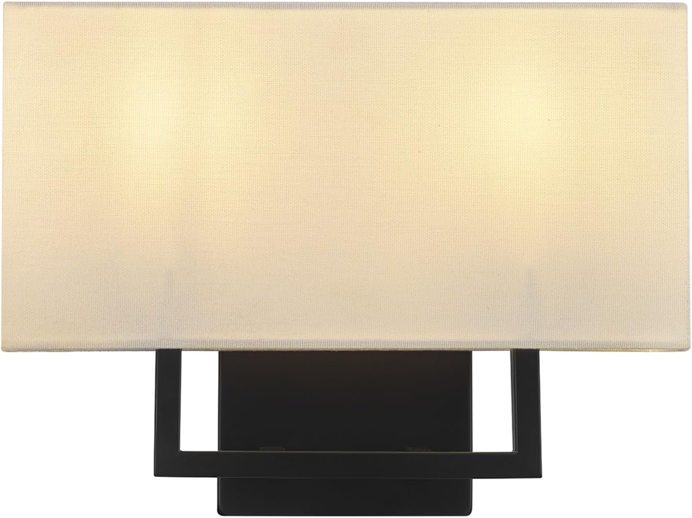 image:imageGlobe Electric 65000132 Rechargeable Battery Wall Sconce Integrated LED Matte Black Finish White Fabric Shade 3Step Touch Dimming Timer USBC Charging Wireless Modern LightingMatte Black White Linen Shade