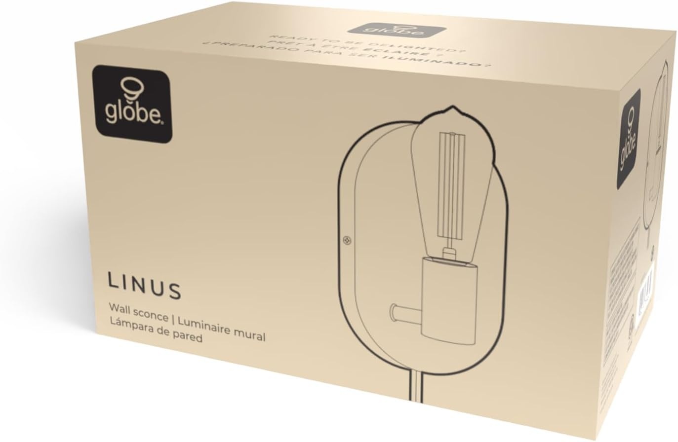 image:imageGlobe Electric 65000134 1Light Plugin or Hardwire Wall Sconce Matte White 6ft White Fabric Covered Cord Inline OnOff Rocker Switch Bedroom Living Room Mounted Lamp